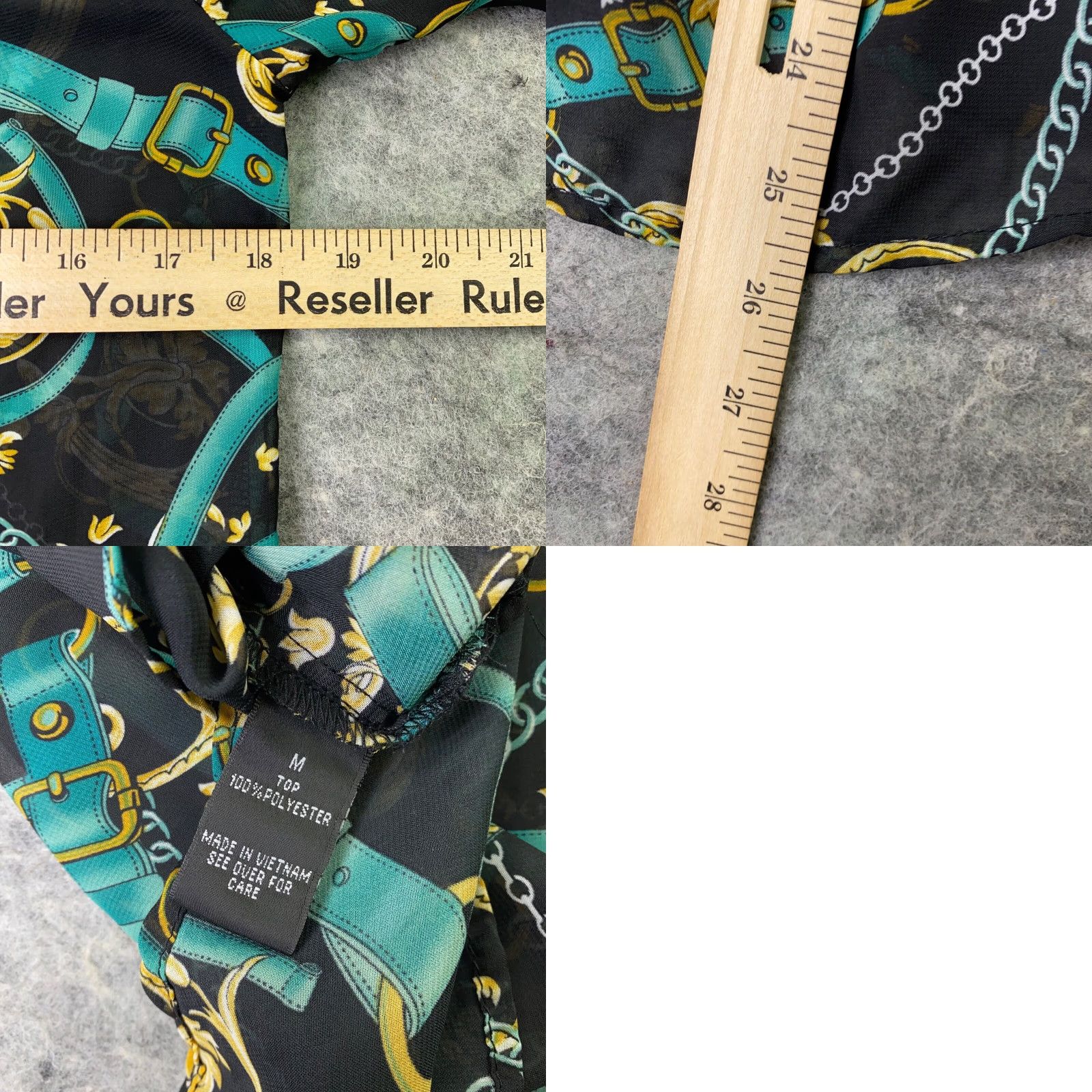 Vintage BCX Shirt Womens Medium Black Roll-Tab Sleeve Sheer Horse Equestrian Riding Womens Size M / US 6-8 / IT 42-44 - 9 Thumbnail