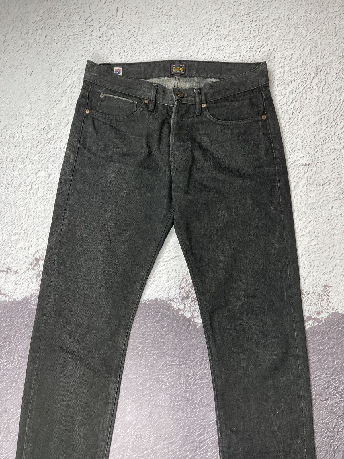 Lee Lee made in USA selvedge graphite black denim jeans Size US 31 - 7 Thumbnail