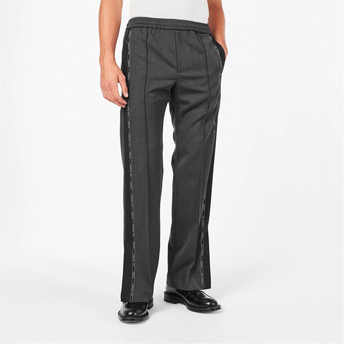 Gucci o1g2r1mq0426 Logo Wool Trousers in Dark Grey Size US 34 / EU 50 - 3 Thumbnail