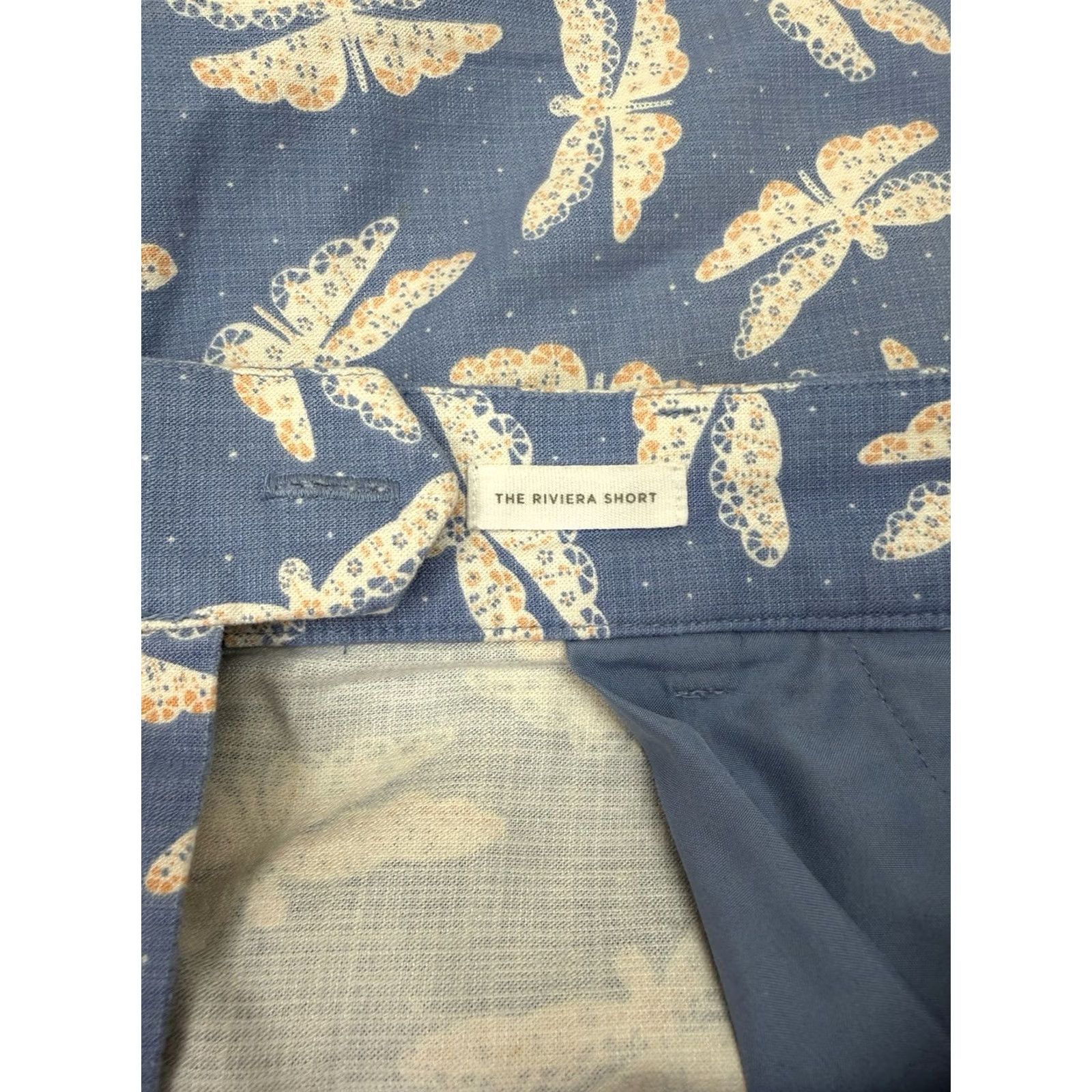Ann Taylor Ann Taylor Loft Womens Shorts Size 12 Blue Dragonfly Chino Linen Size 34" / US 12 / IT 48 - 5 Thumbnail