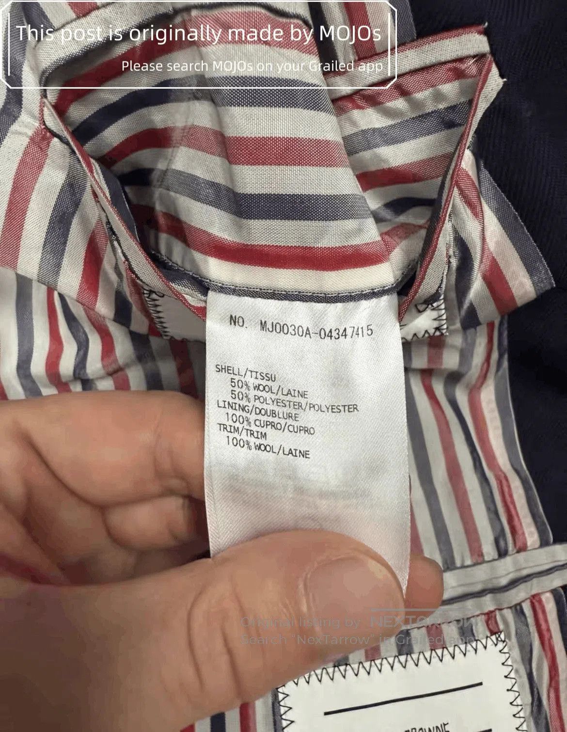 Thom Browne Sz 2 Thom Browne Wool Blend Navy Flight Jacket. Size US M / EU 48-50 / 2 - 5 Thumbnail