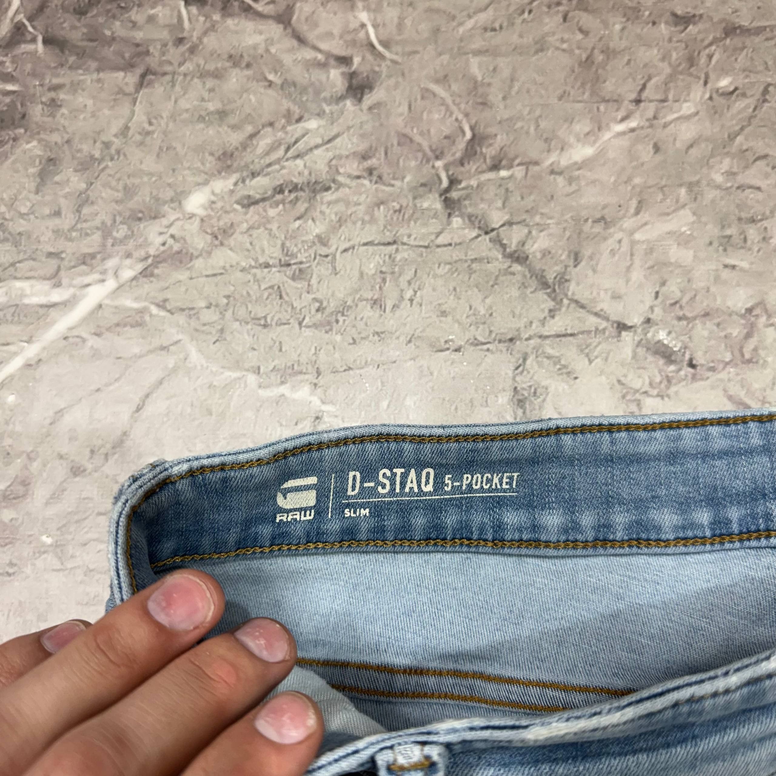 G-Star G-Star Raw Denim Faded Blue Y2K D-Staq 5-Pocket Jeans 32x32 Size US 33 - 9 Thumbnail
