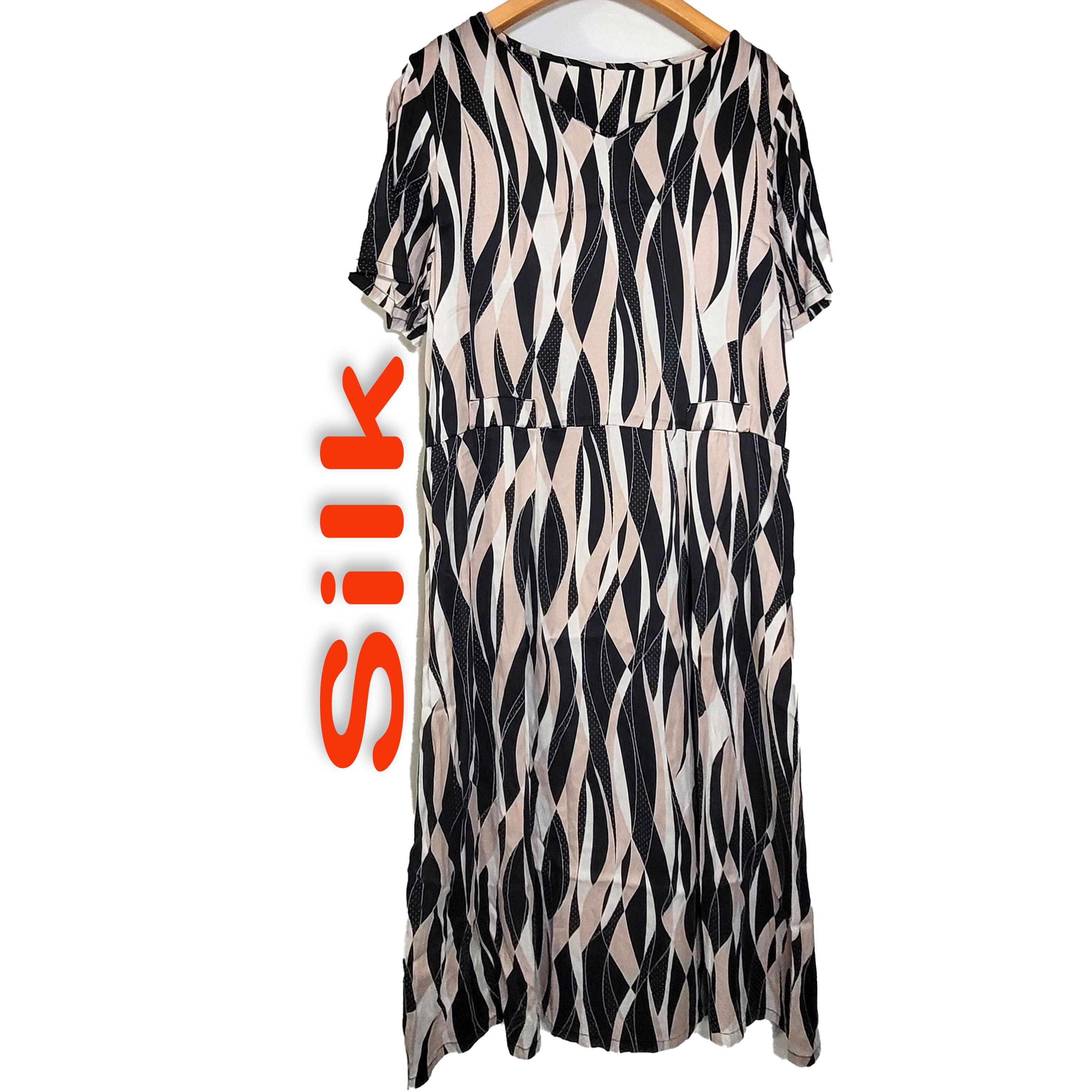 Other Women's Silk Size M Short Sleeve Satin Dress SDJ896 Size M / US 6-8 / IT 42-44 - 1 Thumbnail