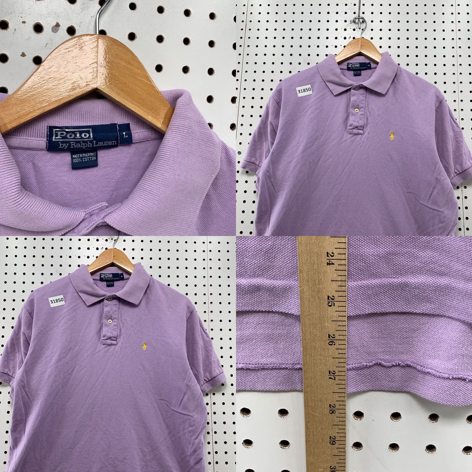 Ralph Lauren Ralph Lauren Polo Shirt Men L Purple Yellow Pony Collared Short Sleeve Size US L / EU 52-54 / 3 - 8 Thumbnail