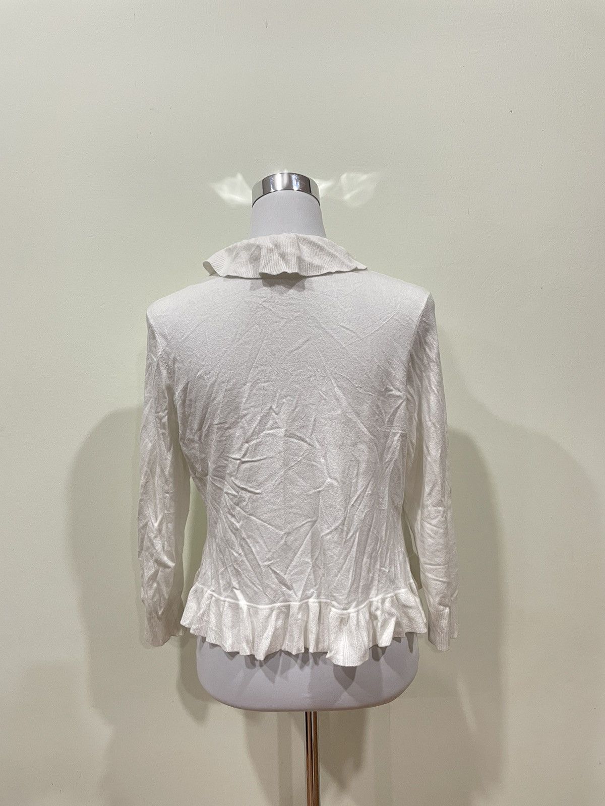 Burberry Burberry Ruffle White Cardigan Size XS / US 0-2 / IT 36-38 - 2 Thumbnail
