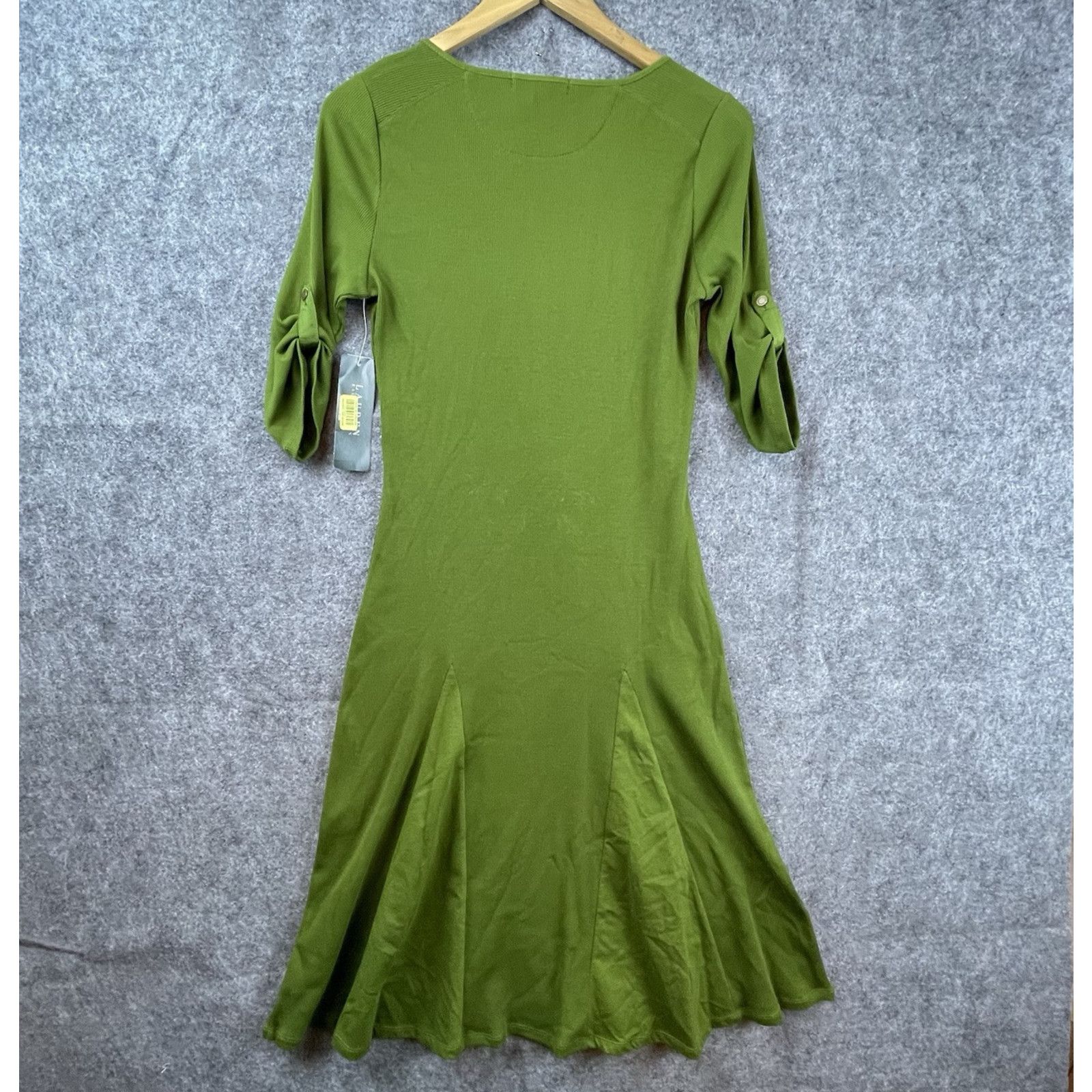 Ralph Lauren Lauren Ralph Lauren Dress Medium Olive Henley Dolman Flare Size M / US 6-8 / IT 42-44 - 2 Thumbnail