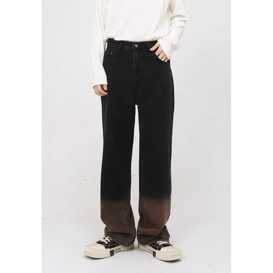 Japanese Brand Retro loose straight leg gradient jeans Size US 32 / EU 48 - 6 Thumbnail