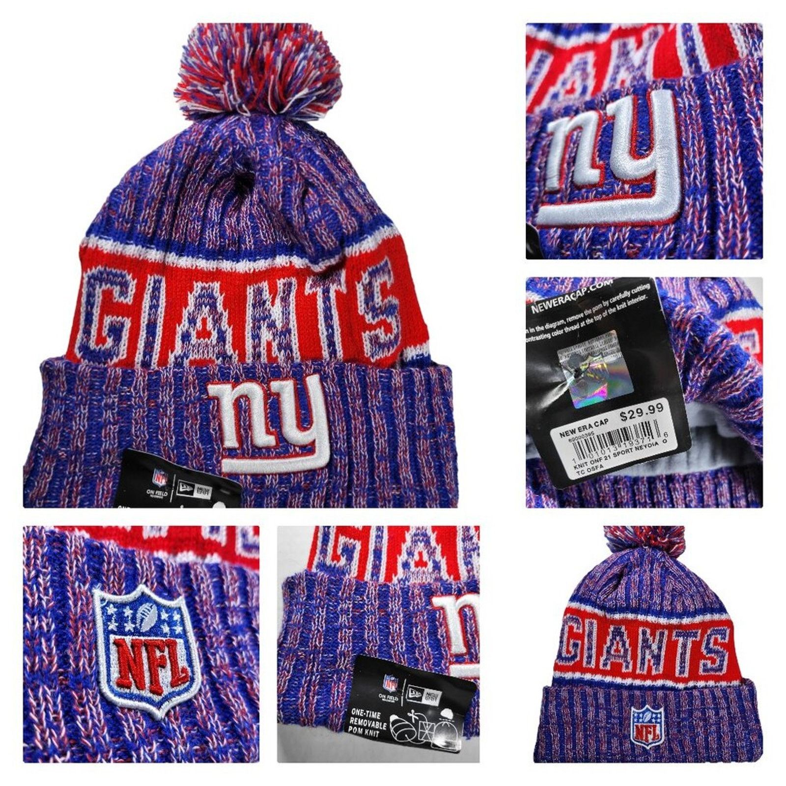 Other NWT New York Giants Sports Knit Beanie Fleece Lining Unisex Size ONE SIZE - 4 Thumbnail