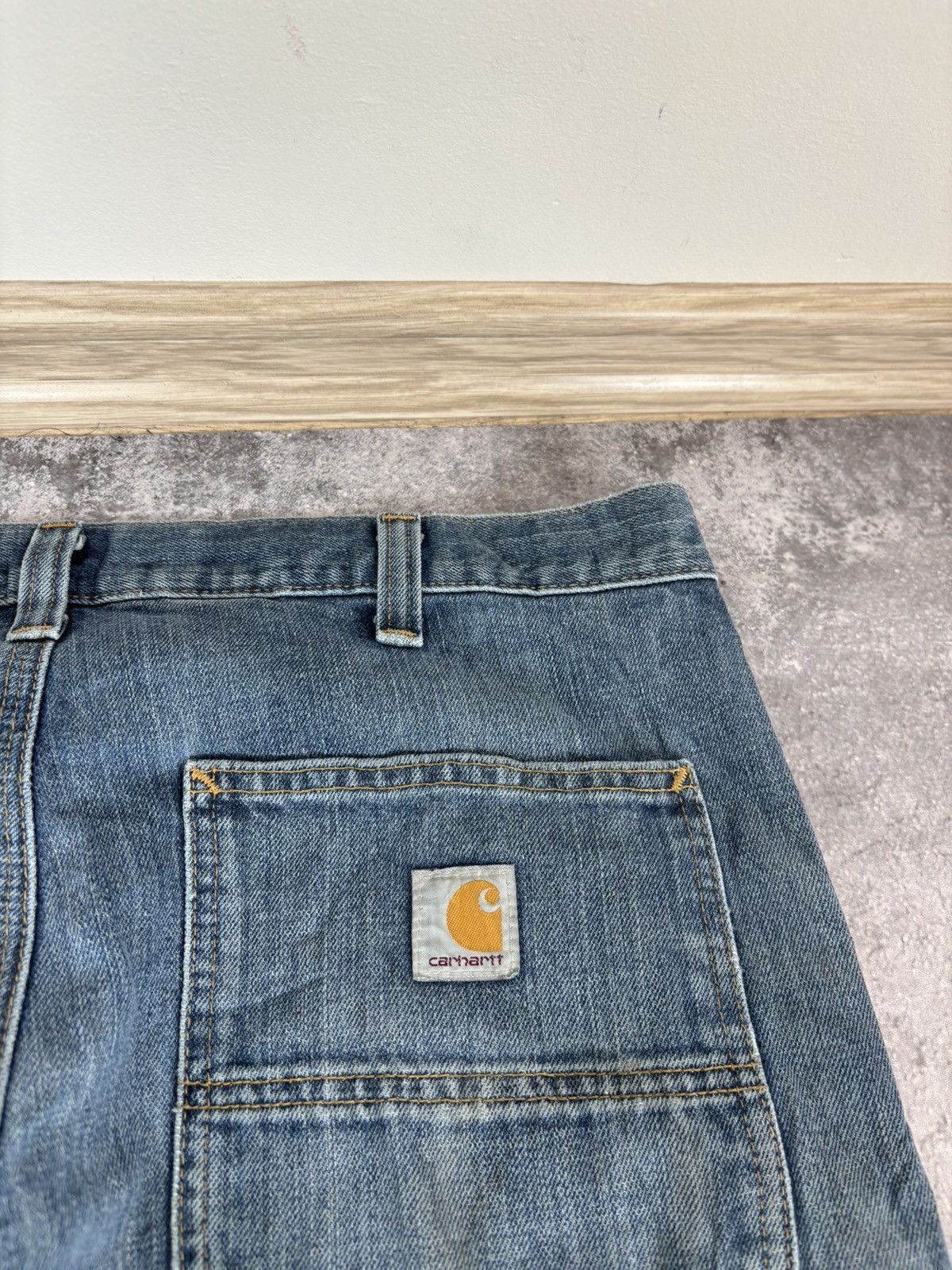 Carhartt Carhartt Men’s Double Knee Denim Jeans Relaxed Fit Blue Size US 34 / EU 50 - 18 Thumbnail