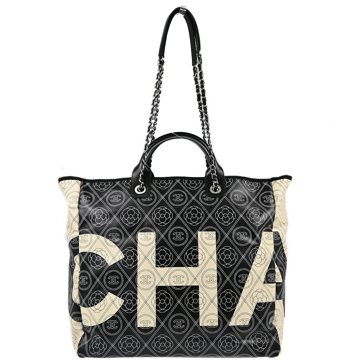 Chanel Chanel Logo Camellia Shopping Tote Printed Coated Canvas Size ONE SIZE - 1 Thumbnail