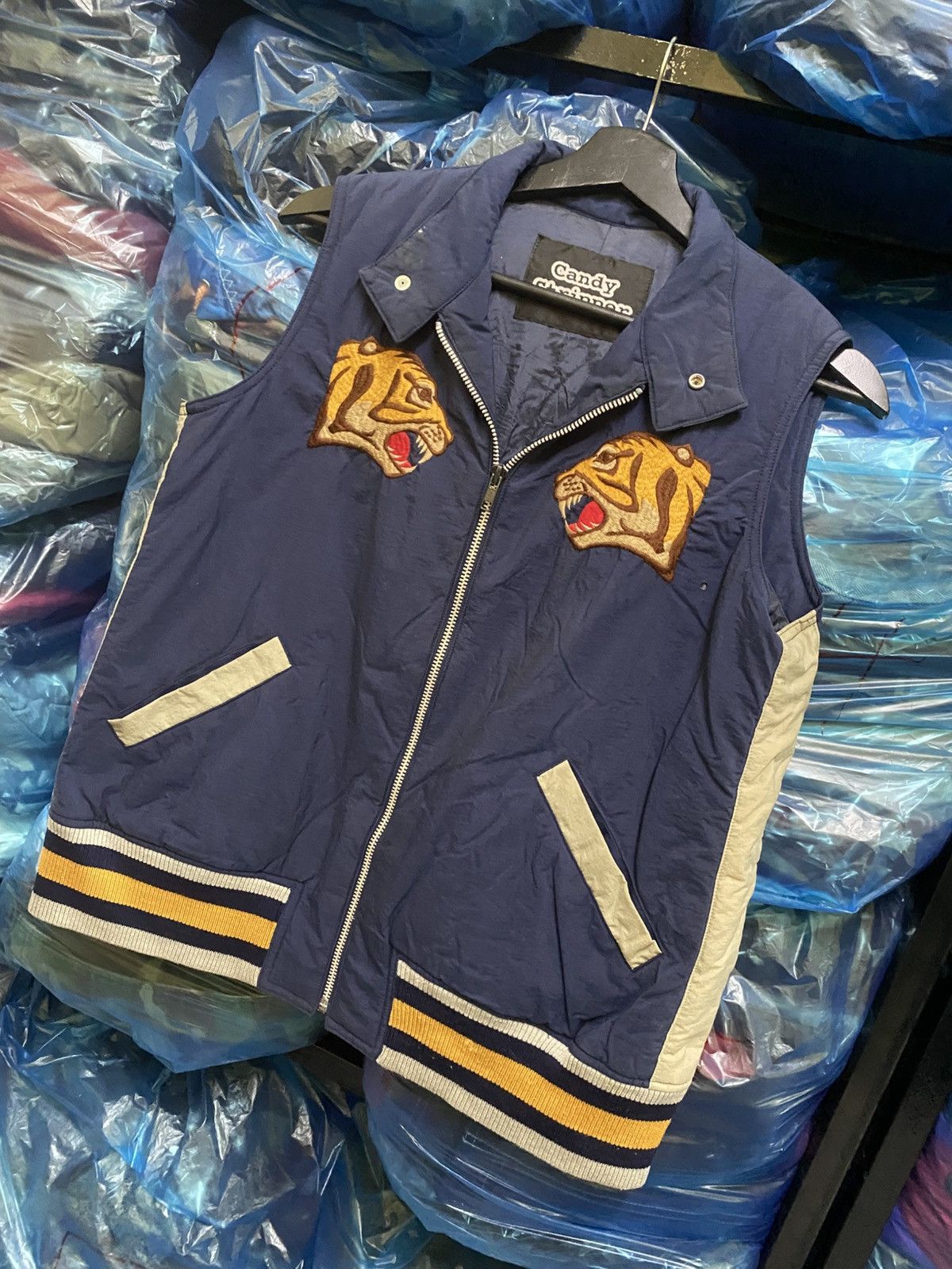 Japanese Brand Candy Stripper Fierce Animal Embroidered Tiger Vest Japan M Size US M / EU 48-50 / 2 - 2 Thumbnail
