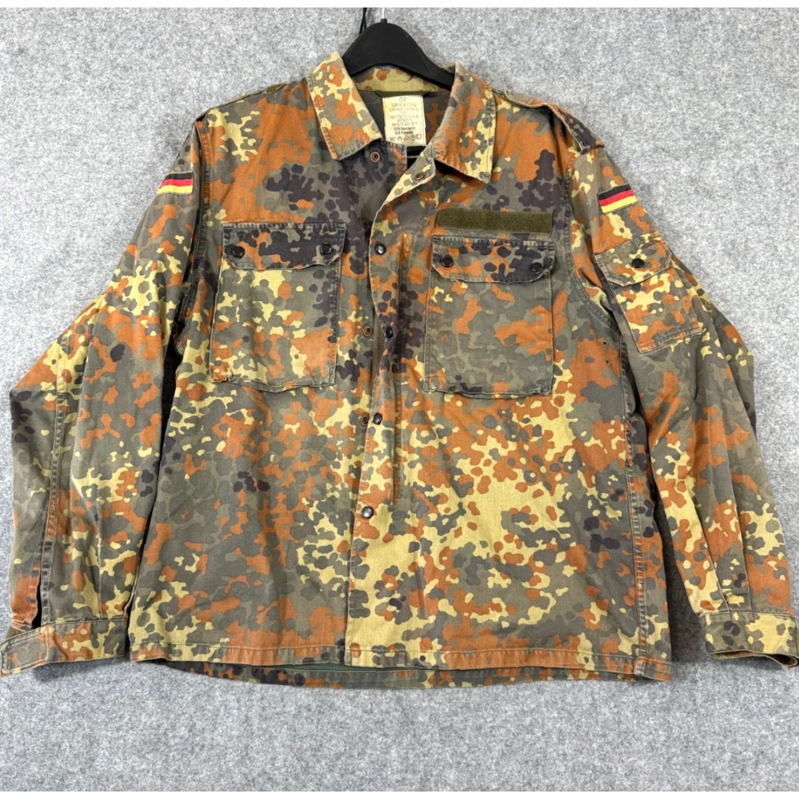 Vintage GE Spekon German Military Camouflage Shirt Jacket Mens M Full Zip Snap Vintage Shirt Jacket Size US M / EU 48-50 / 2 - 2 Thumbnail