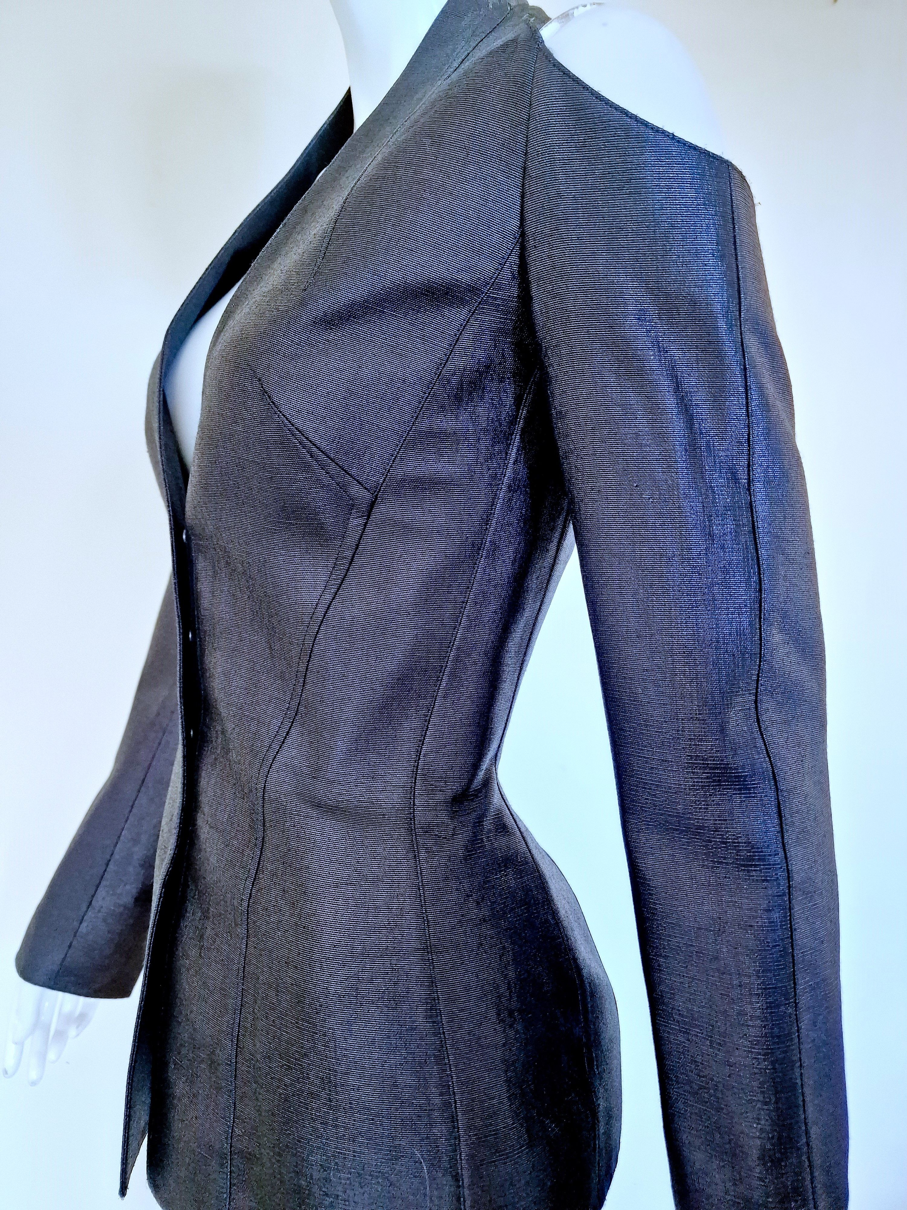 Thierry Mugler Thierry Mugler Couture S/S 2001 Off-Shoulder Blazer Jacket Size M / US 6-8 / IT 42-44 - 10 Thumbnail