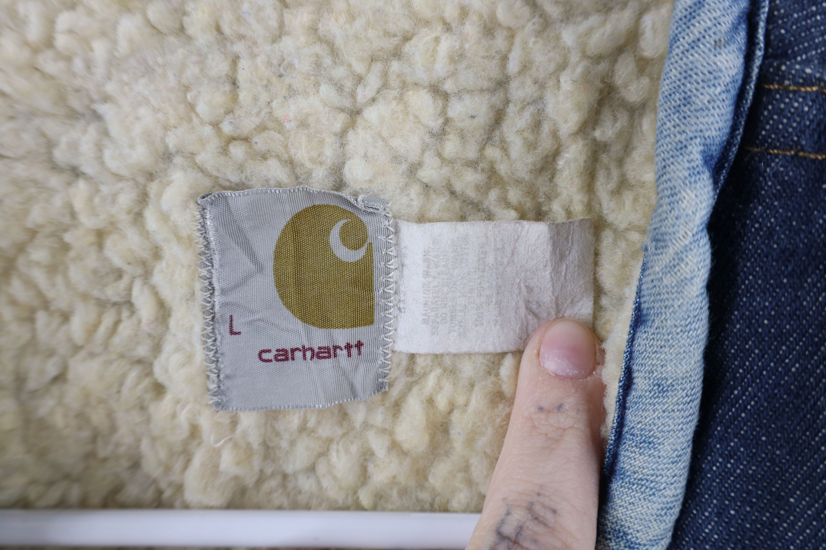 Carhartt × Vintage Vintage 80s Carhartt Deep Pile Fleece Lined Denim Vest USA Size US L / EU 52-54 / 3 - 9 Thumbnail