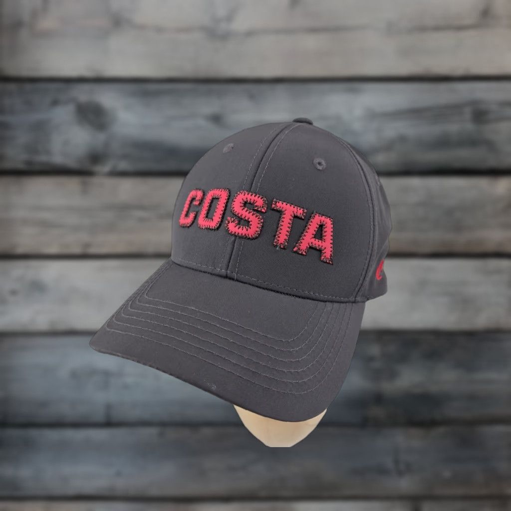Costa Del Mar Costa Del Mar Gray Red Raised Letter Adjustable Men’s Hat Baseball Cap Adjustable One Size Gray Costa Del Mar Men Hat Size ONE SIZE - 1 Thumbnail