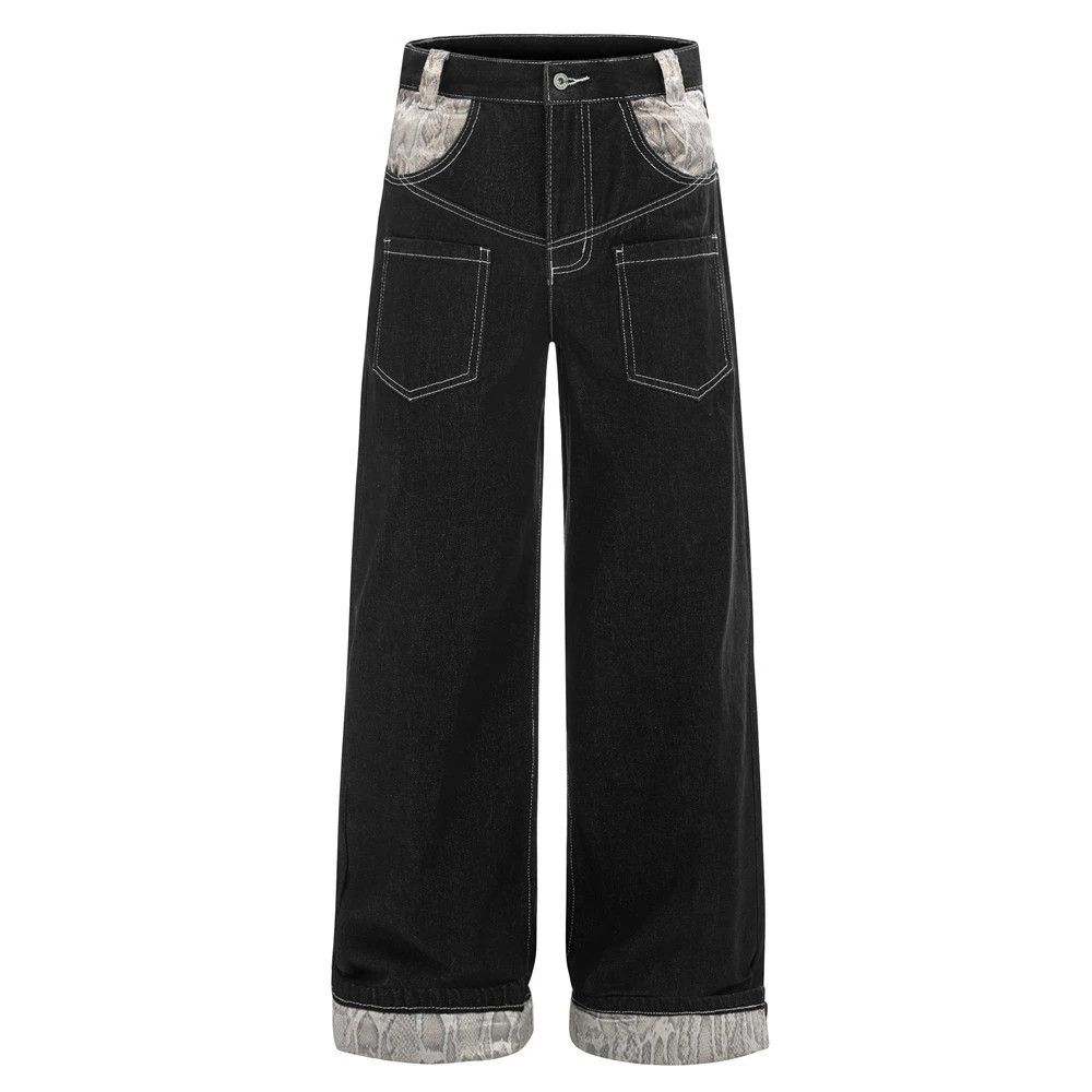 Japanese Brand × Jean Trendy men's snake print workwear straight jeans Size US 32 / EU 48 - 1 Thumbnail