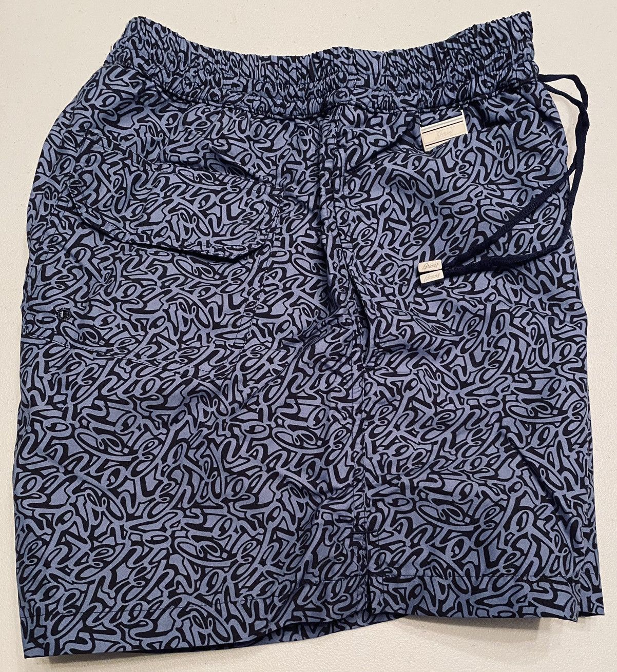 Brioni Brioni 🇮🇹 Blues Logo Script SeaMaster Resort Swim Trunk S NWT Size US 32 / EU 48 - 6 Thumbnail