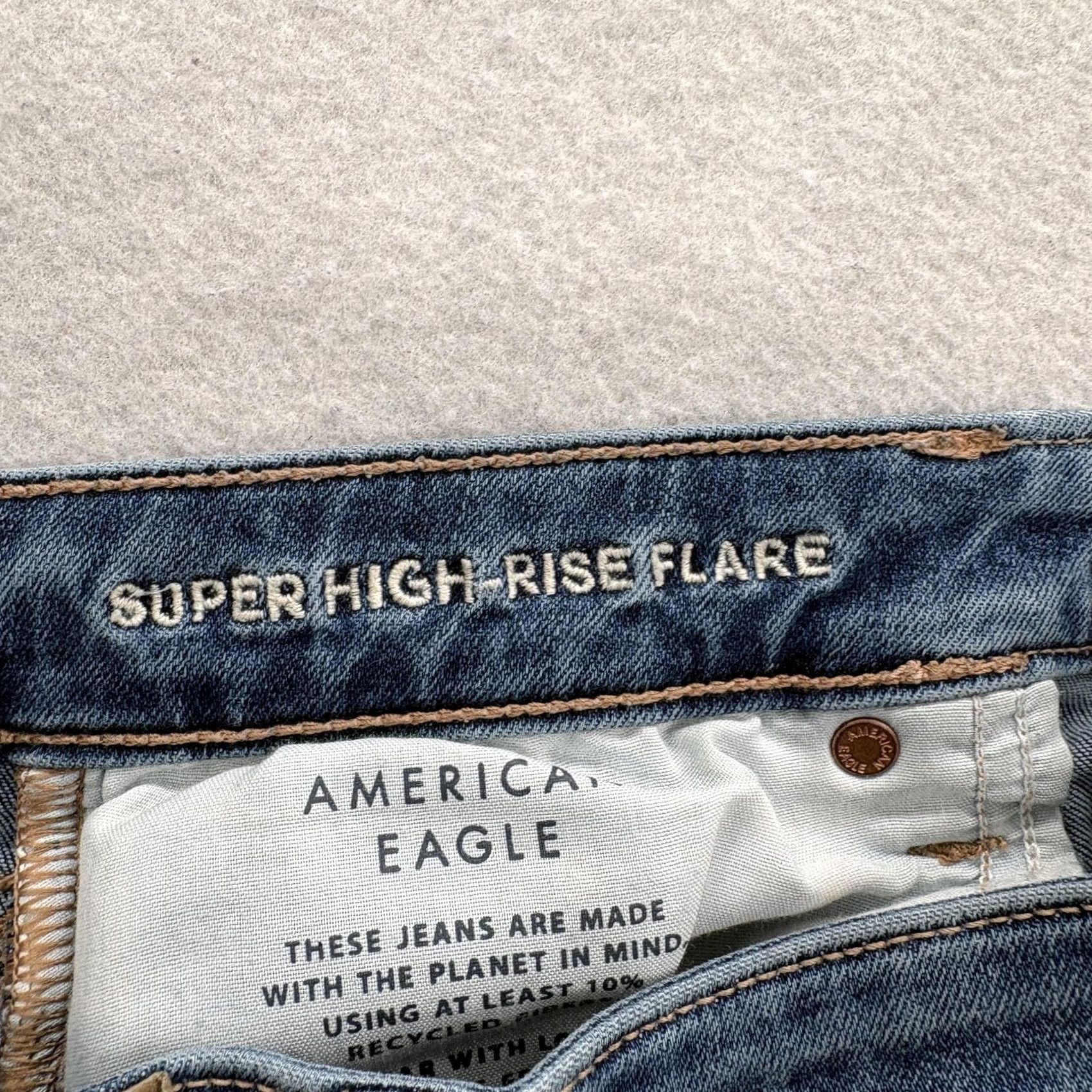 American Eagle Outfitters American Eagle Outfitters Jeans Flared 8 Tall Blue Stretch Denim 5-Pocket Rise High Womens Sizes Long) Size 30" / US 8 / IT 44 - 5 Thumbnail