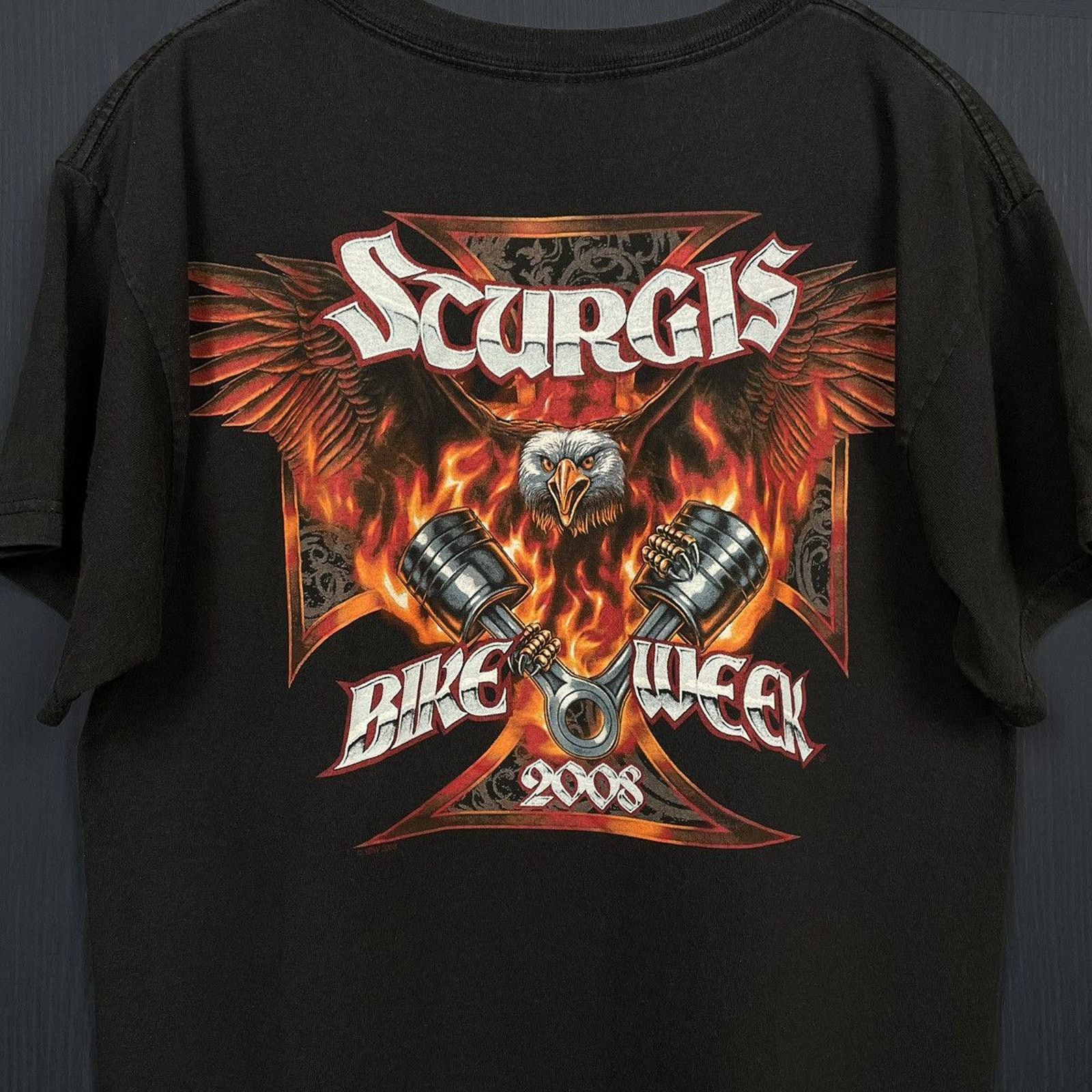 Harley Davidson × Japanese Brand × Vintage 🇺🇸2008 STURGIS BIKE RALLY Eagle T Size US M / EU 48-50 / 2 - 2 Thumbnail