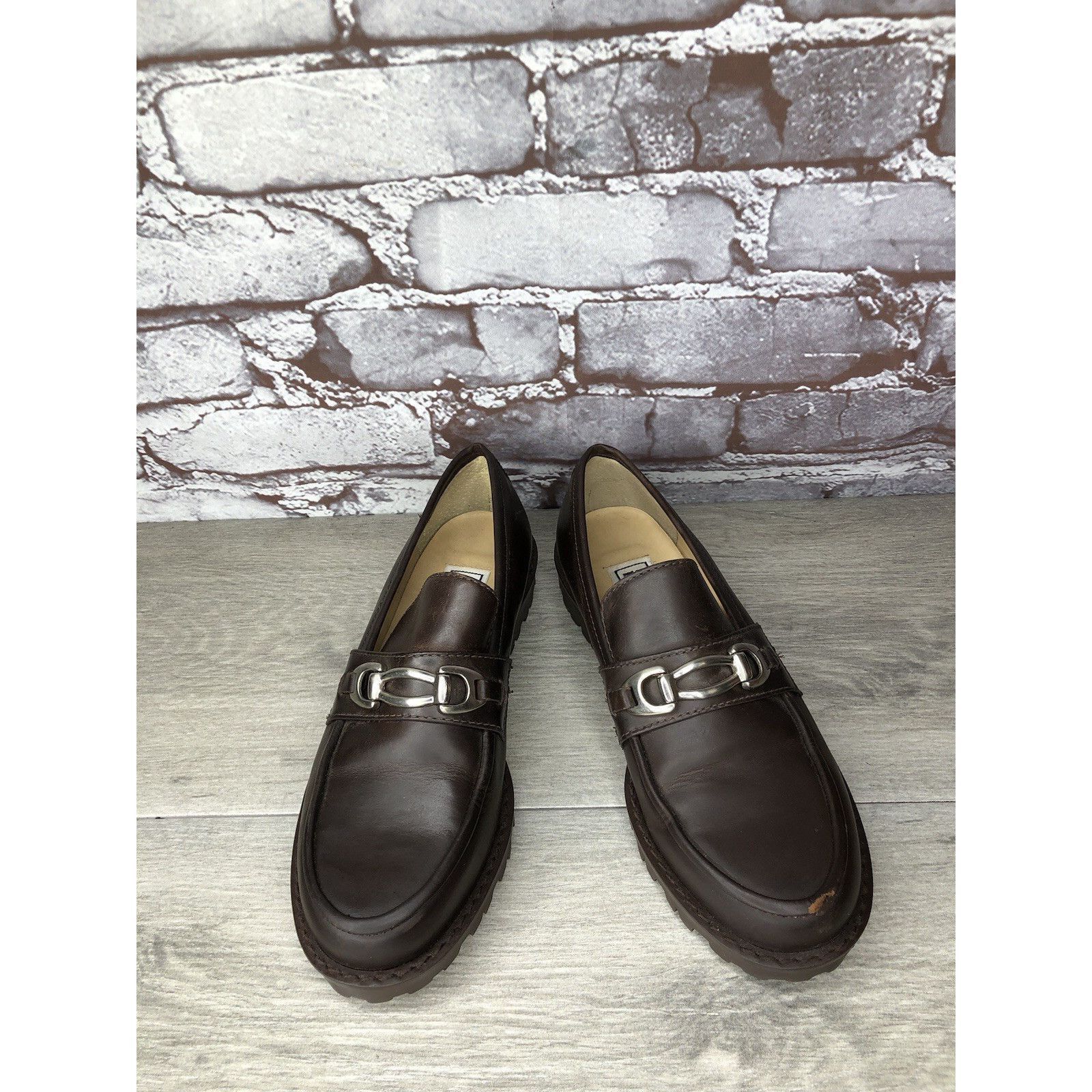 Kenneth Cole Kenneth Cole VTG Horsebit Brown Leather Lug Sole Loafers Dre Size US 6.5 / IT 36.5 - 12 Thumbnail