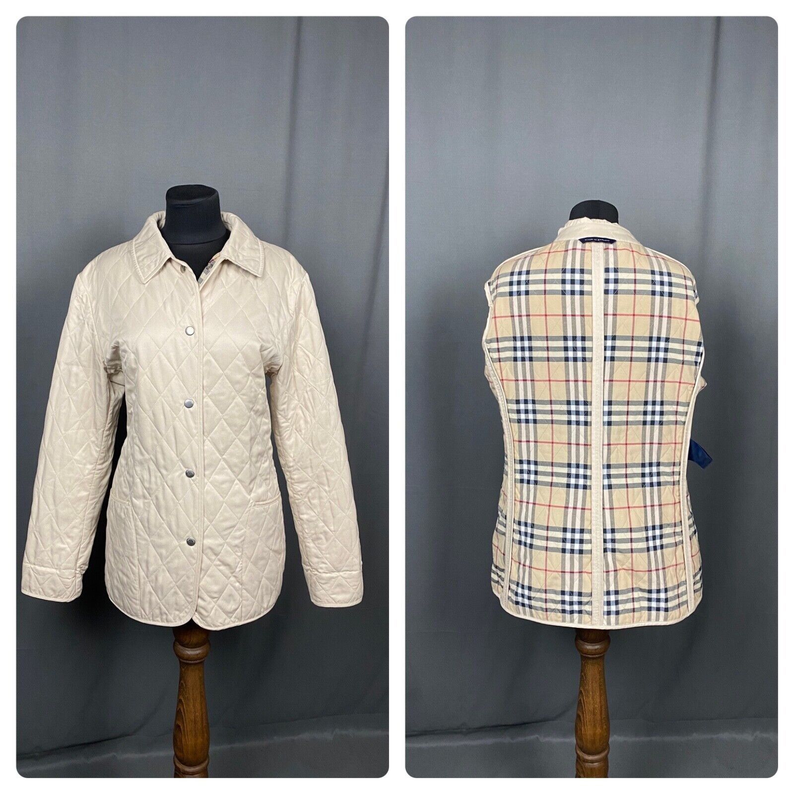 Burberry Burberry Nova Check Lining Women's Beige Quilted Jacket Size Size S / US 4 / IT 40 - 1 Thumbnail