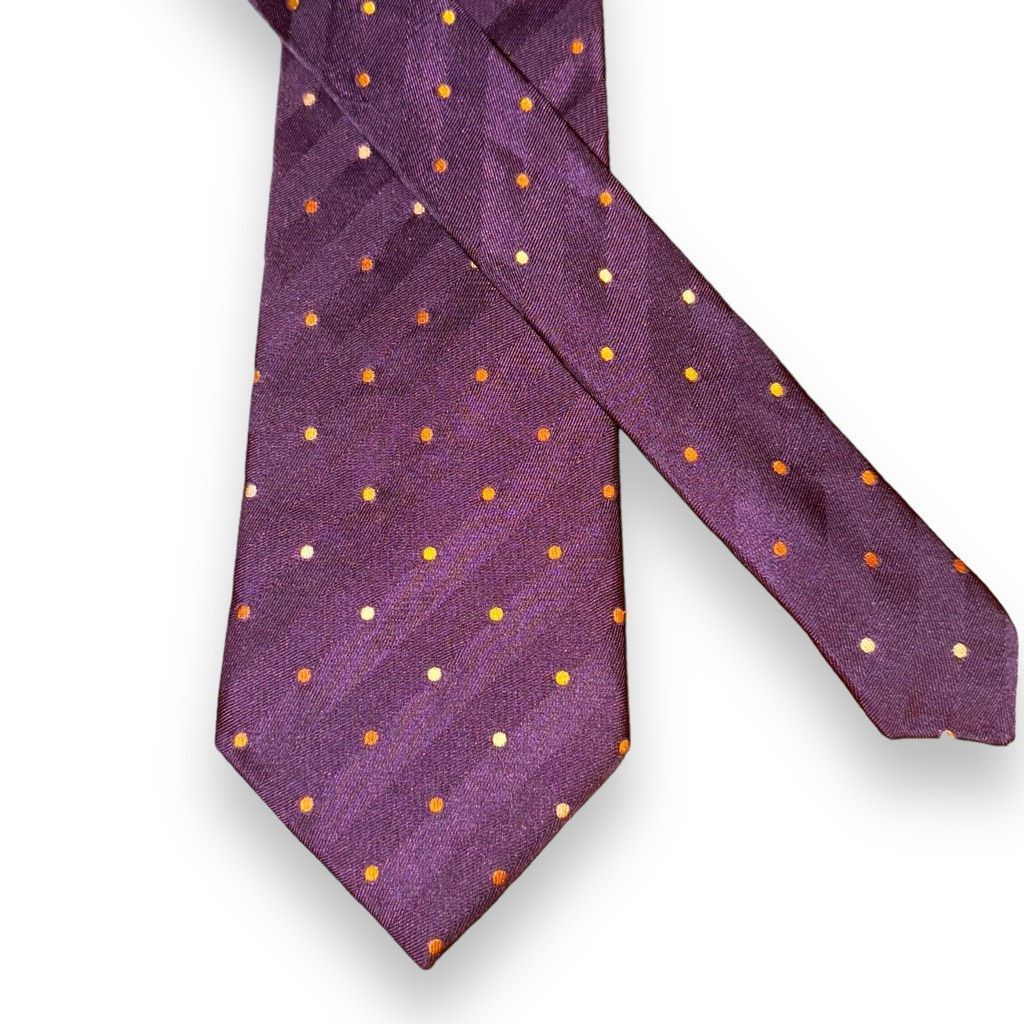 Other Dormeuil Paris Purple Polkadot Handmade Silk Neck Tie Size ONE SIZE - 1 Thumbnail