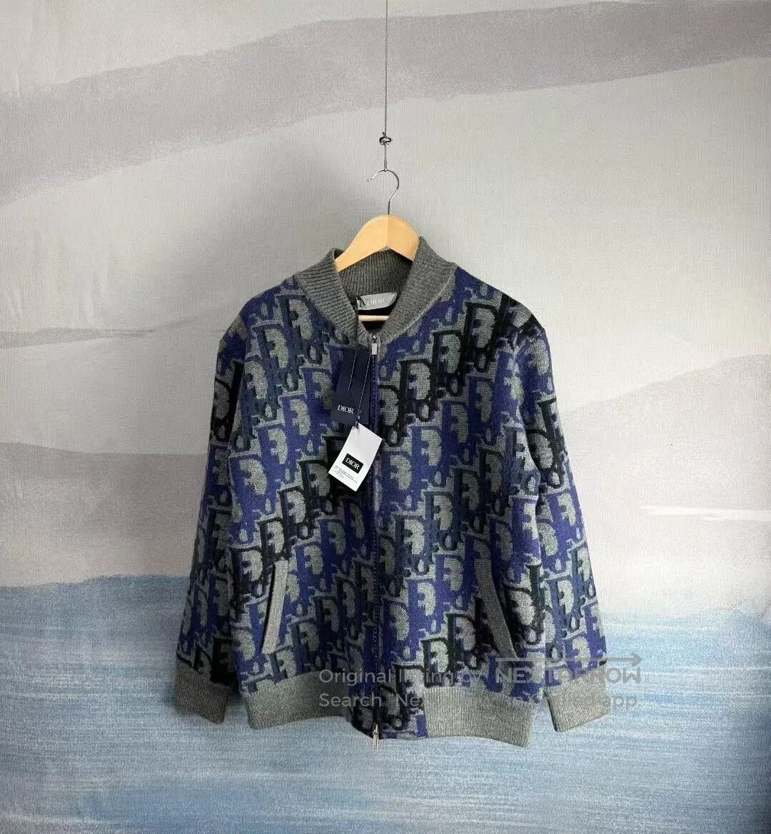 Dior dior gray blue patterned wool zip jacket. Size US M / EU 48-50 / 2 - 1 Thumbnail