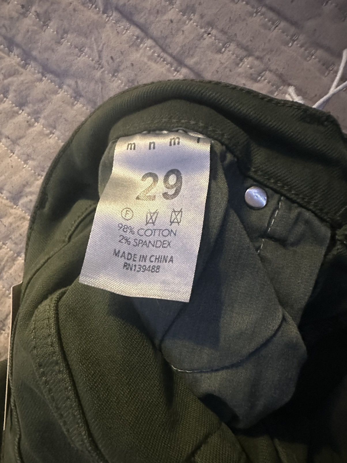 MNML MNML X491 Convertible Skinny Denim - Olive Size US 29 - 3 Thumbnail