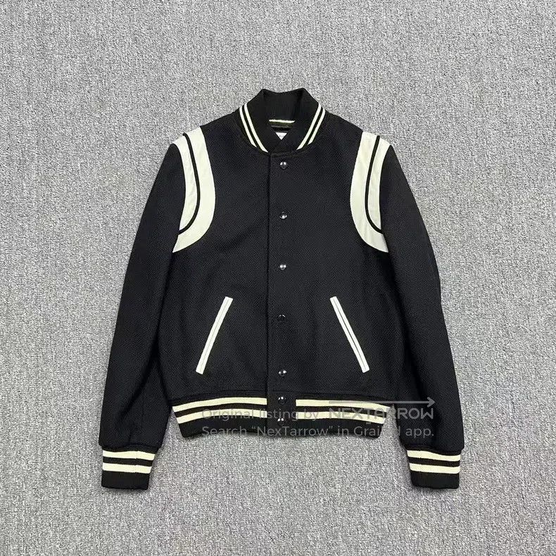 Saint Laurent Paris Saint Laurent Paris Black and White Patch Leather Baseball Size XS / US 0-2 / IT 36-38 - 1 Thumbnail