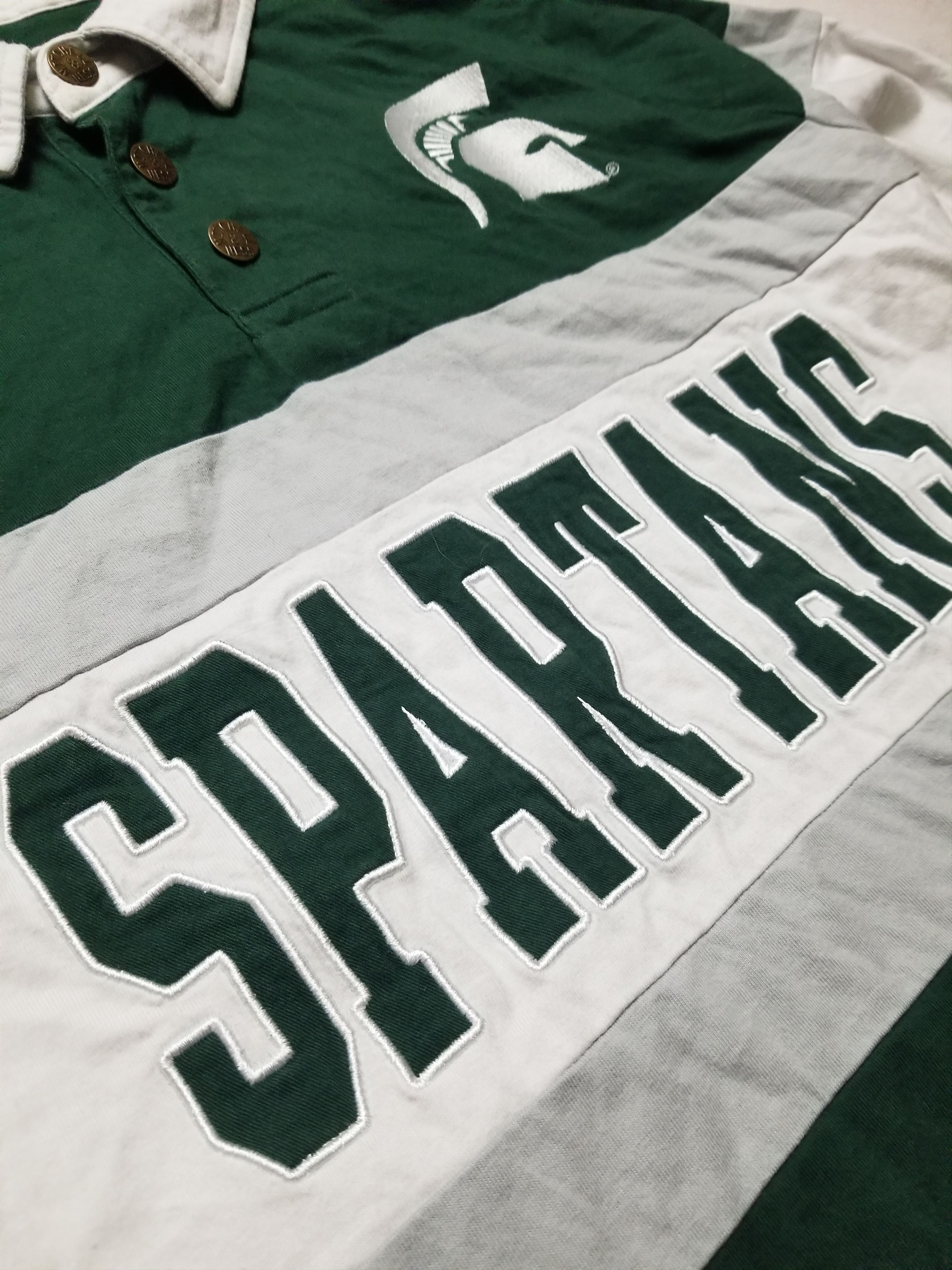 Mitchell & Ness Michigan Spartans Embroidered Rugby Long Sleeve Polo NCAA Size US M / EU 48-50 / 2 - 7 Thumbnail