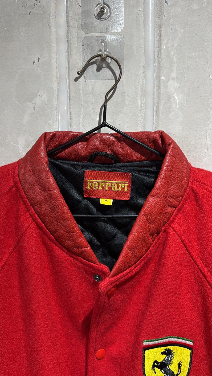 Ferrari vintage 90s scuderia ferrari wool leather varsity jacket Size US XL / EU 56 / 4 - 9 Thumbnail