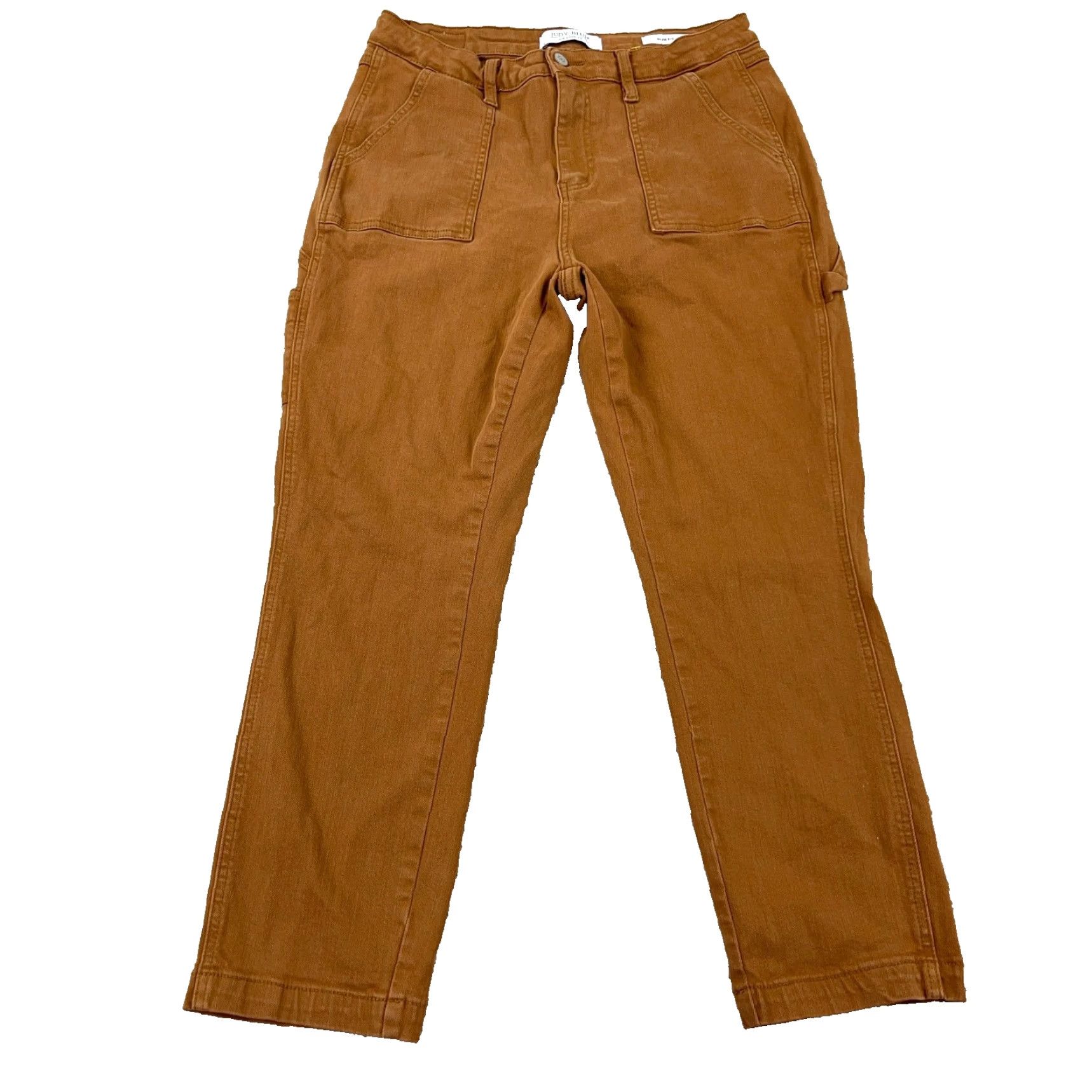 Denime Judy Blue Jeans Women Slim Straight Mid Rise Brown Denim 30 25.5 Inseam 5-Pocket Work Carpenter Trend Modern Classic Shirt? Size 30" / US 8 / IT 44 - 3 Thumbnail
