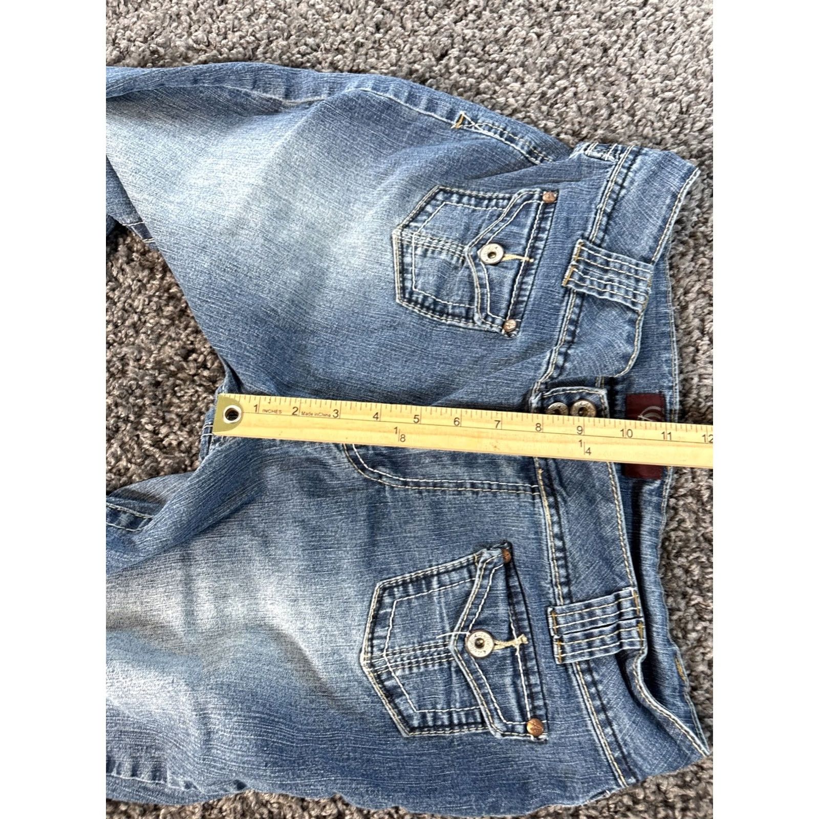 Vintage VINTAGE Angels Jeans Womens 32x31 Low Rise Light Wash Distressed Bootcut Inseam 31 in Blue Bohemian Womens Size 24" / US 00 / IT 34 - 5 Thumbnail