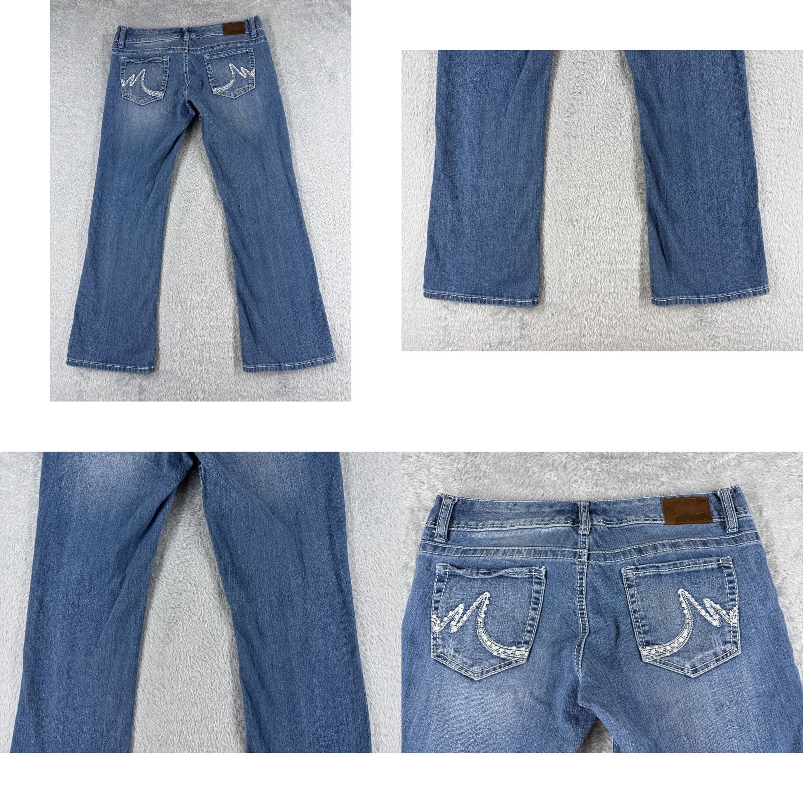 Vintage Maurices Jeans Womens 9 Blue Denim Mid Rise Bootcut Distressed 32x29 Regular Stretch Cotton Blend Modern Western Mens? Size 30" / US 8 / IT 44 - 9 Thumbnail