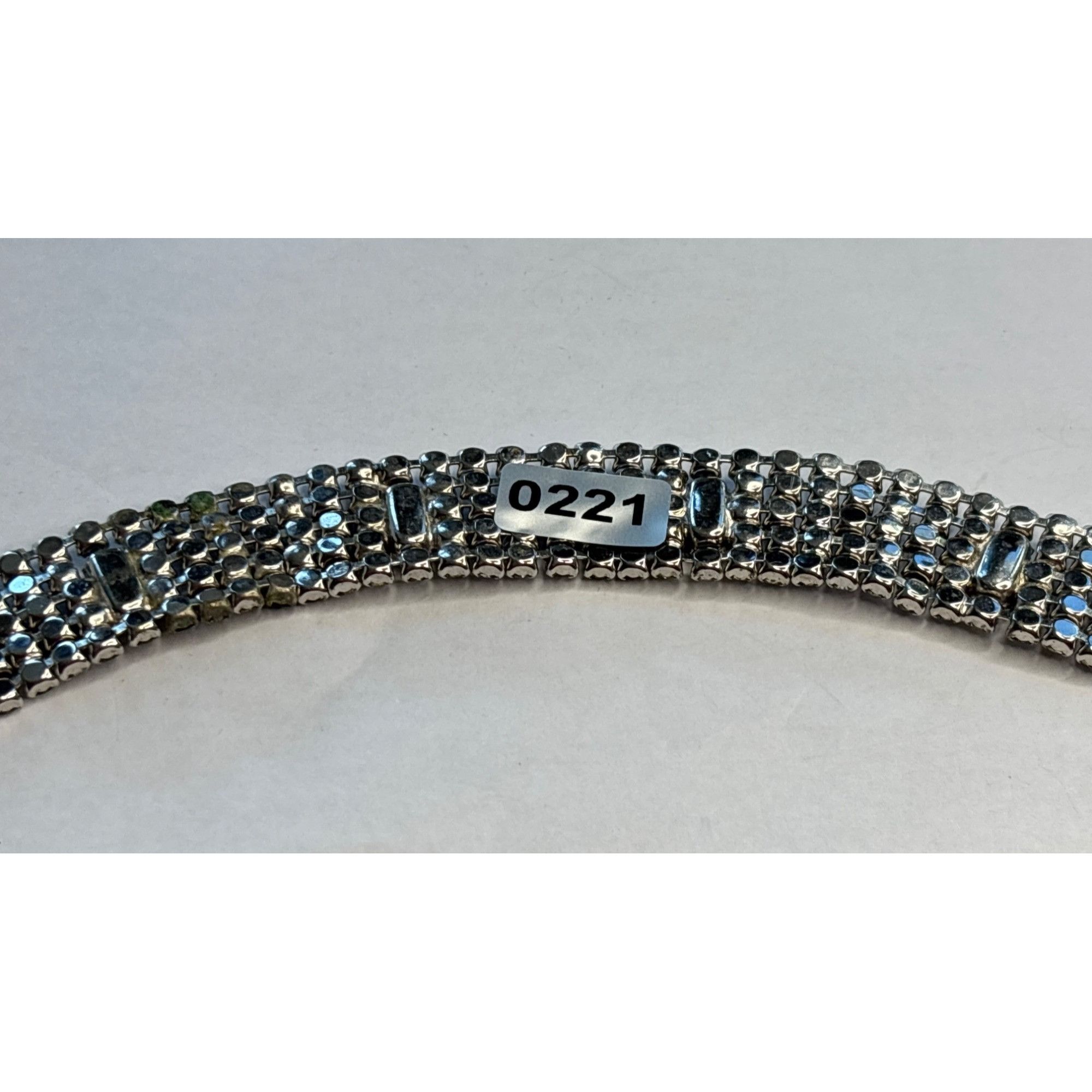 Other Vintage Silver-Tone Rhinestone Bracelet With Rectangular Acc Size ONE SIZE - 9 Thumbnail