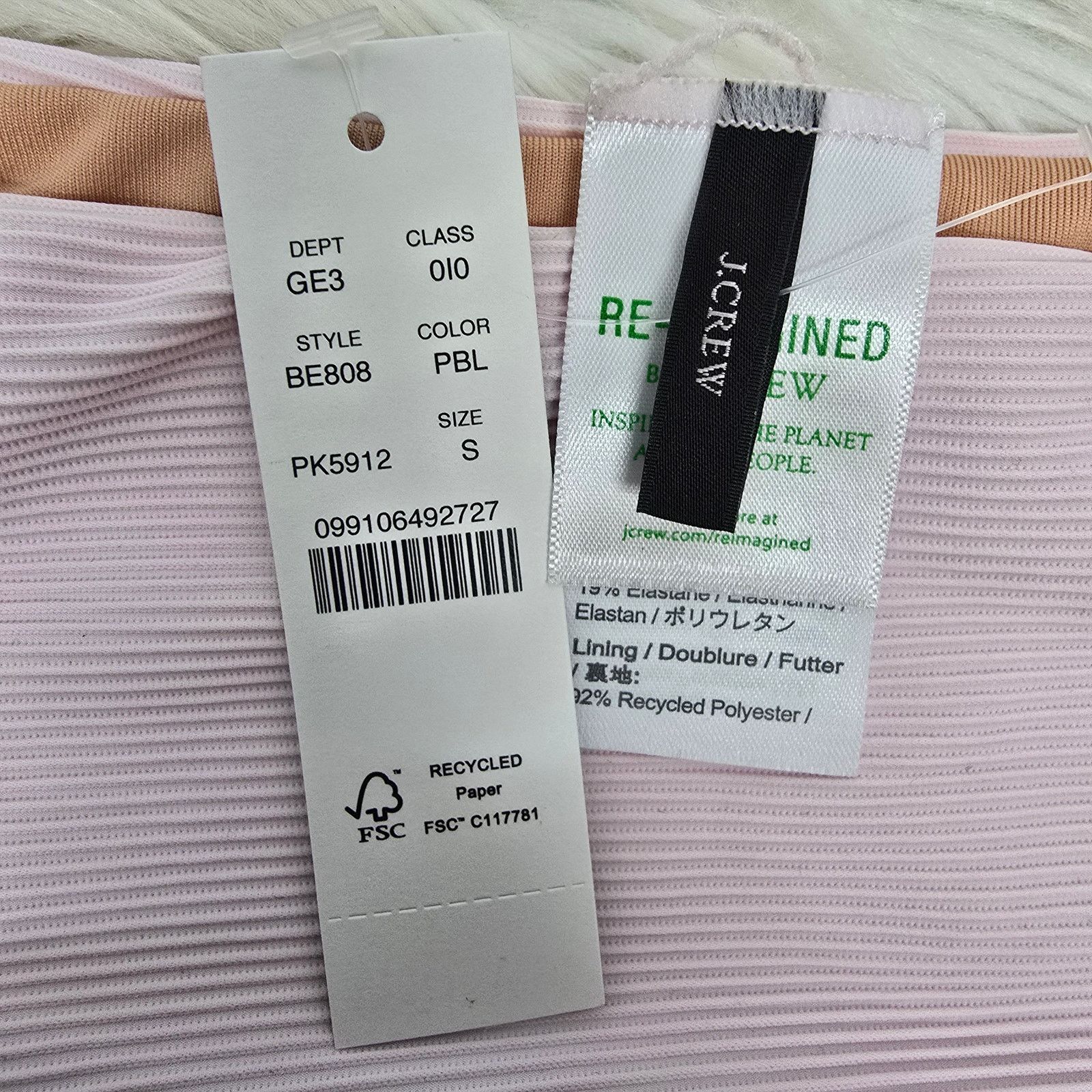 J.Crew NWT J. Crew Ribbed high-rise cheeky bikini bottom Size S Size ONE SIZE - 6 Thumbnail