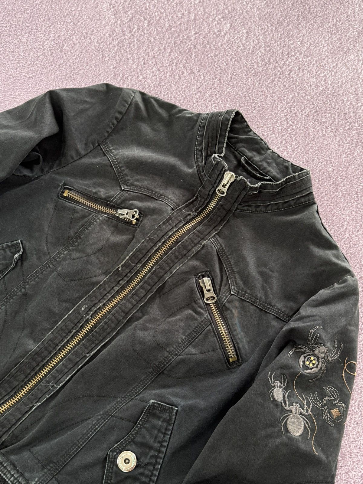 If Six Was Nine Japanese Vibe Distressed Y2K Spider Logo Glamour Jacket Size M / US 6-8 / IT 42-44 - 7 Thumbnail