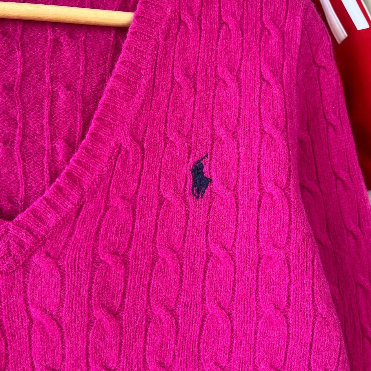Ralph Lauren Sport Vintage Ralph Lauren Sport Cable-Knit Wool V-Neck Sweater Size M / US 6-8 / IT 42-44 - 4 Thumbnail