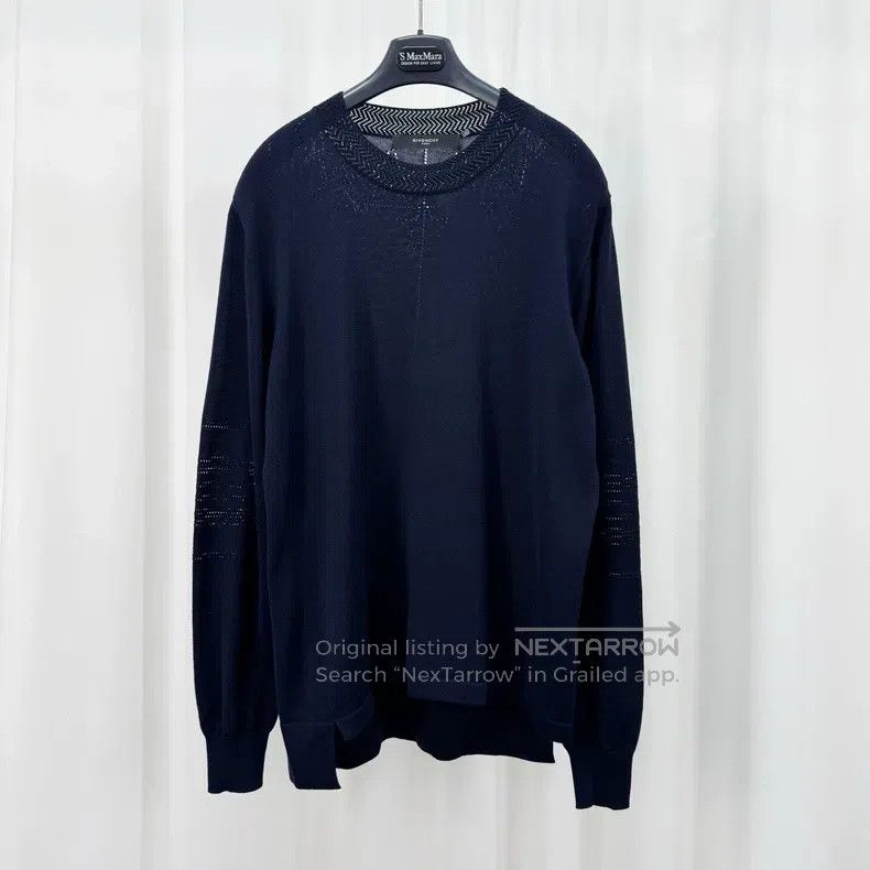 Givenchy Deep Blue Openwork Star Knit Long Sleeve