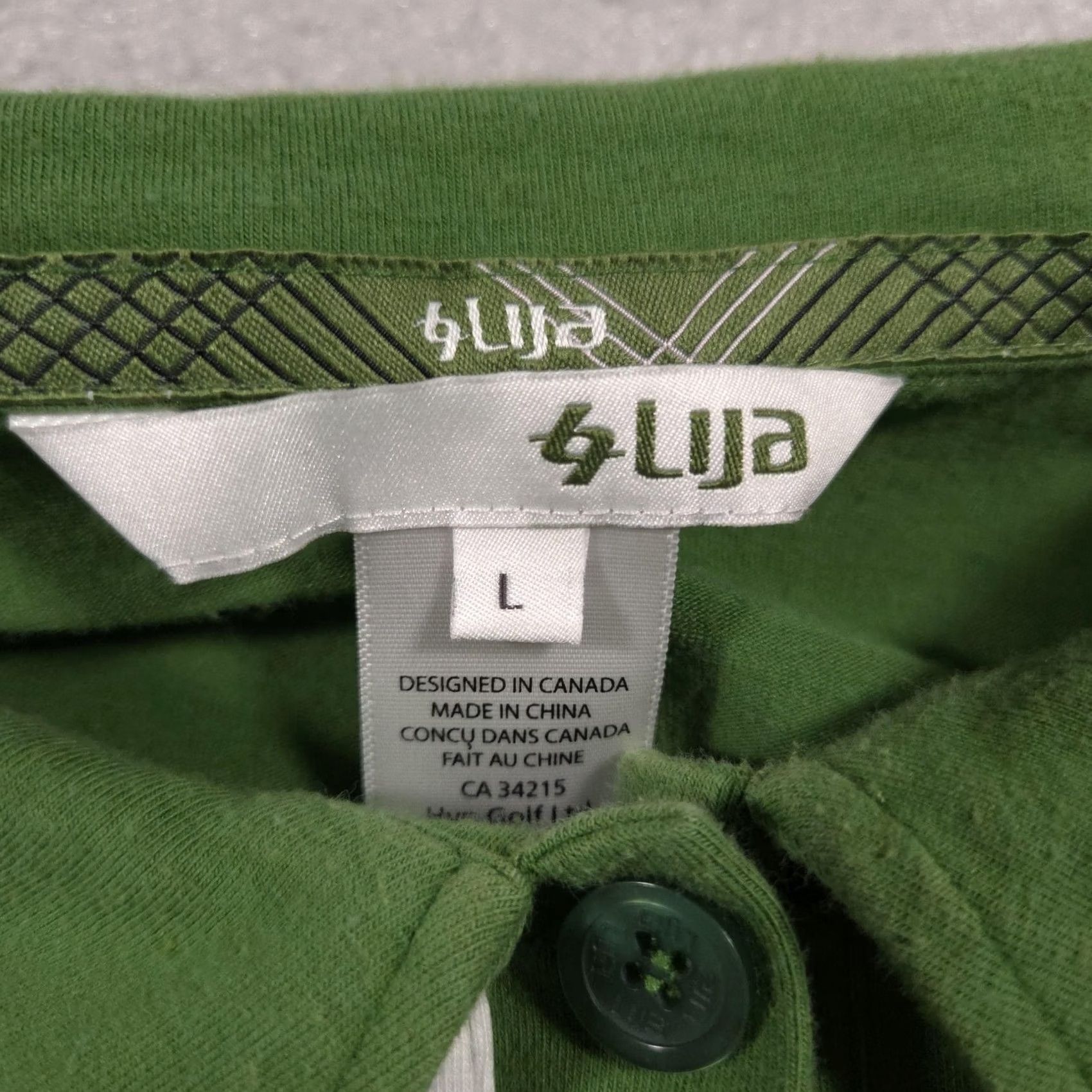 Vintage Lija Polo Shirt Womens Large Green Button Up Collar Golf Athletic Performance Shirt Size L / US 10 / IT 46 - 5 Thumbnail