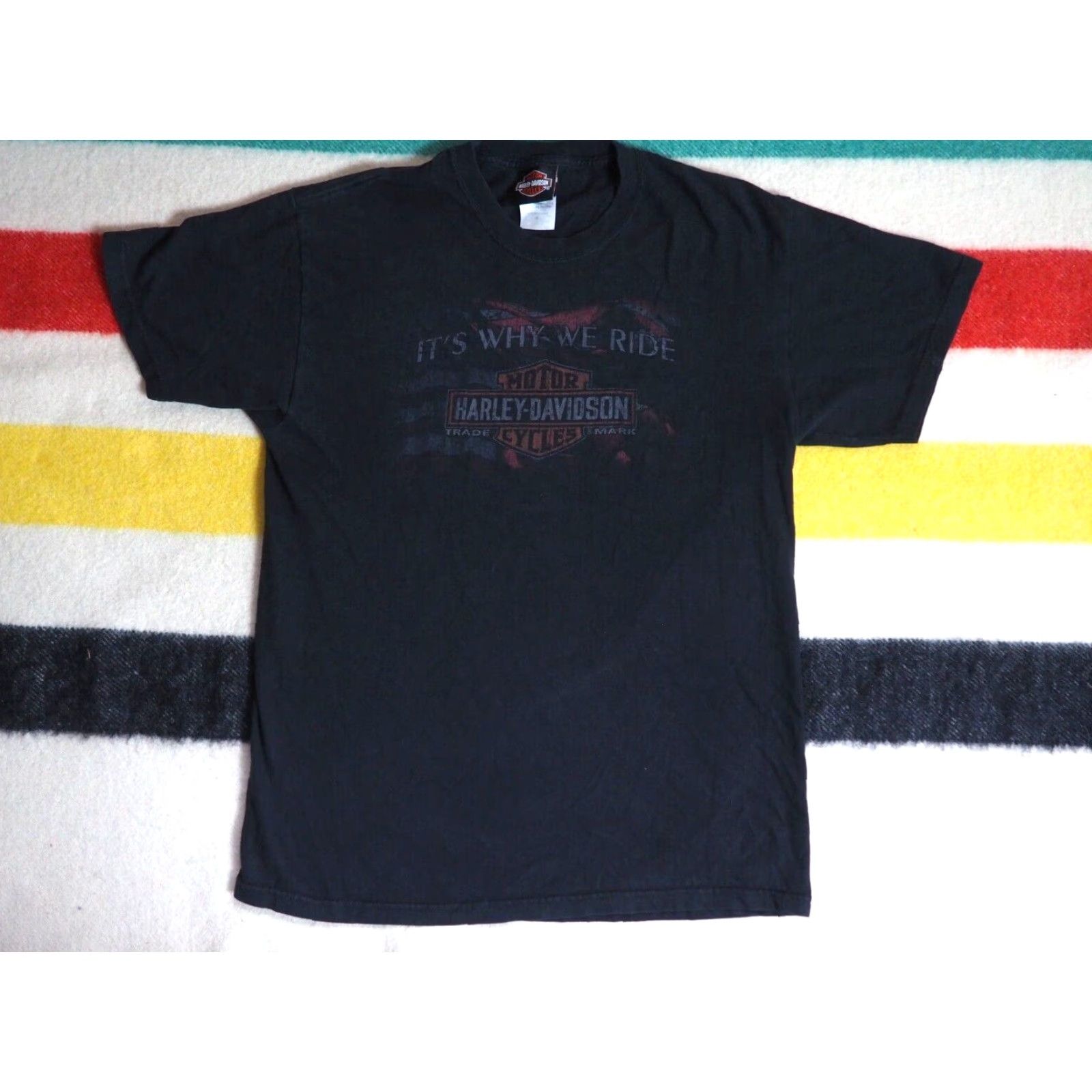 Harley Davidson VINTAGE Harley-Davidson Tee T-Shirt M USA Made Black Cotton Logo Biker 90s | Men Size US M / EU 48-50 / 2 - 2 Thumbnail