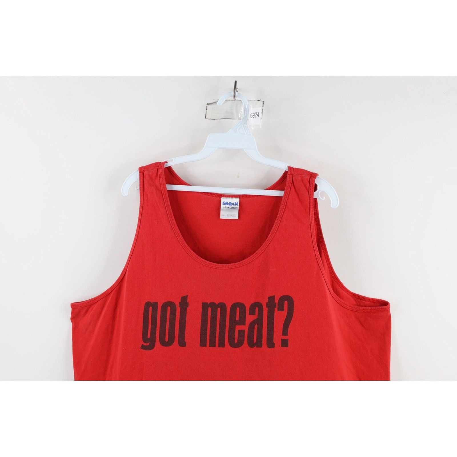 Vintage Vintage 90s Faded Spell Out Got Meat Beef Tank Top T-Shirt Size US XXL / EU 58 / 5 - 2 Thumbnail