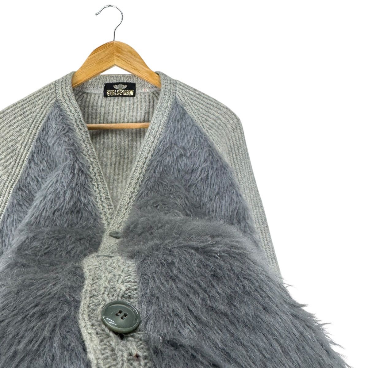 Vintage 🌟60s WORLD PIGEON MOHAIR GRIZLY CARDIGAN JACKET Size US L / EU 52-54 / 3 - 1 Thumbnail