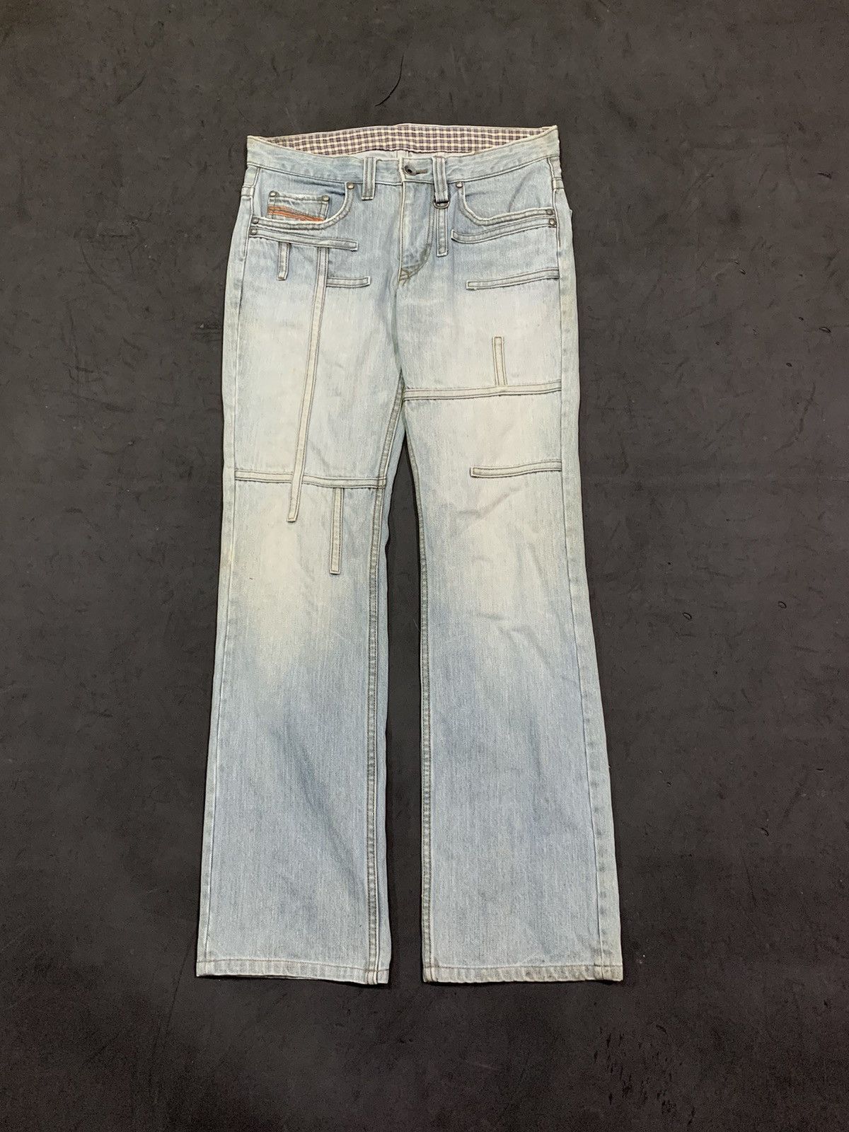 image of If Six Was Nine x Nicole Club Bindingofferncfm Panel Flared Pants in Blue, Men's (Size 30)