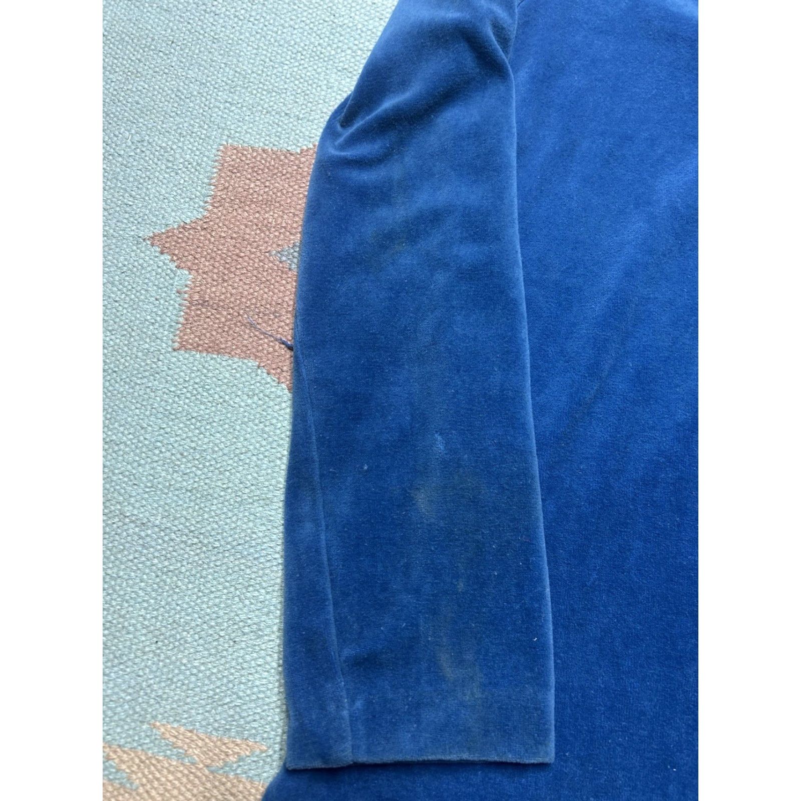 Sears VINTAGE Sears Shirt Adult Women 70s Velour Blue Long Sleeve Open Neck Size 16 Size XXL / US 16-18 / IT 52-54 - 2 Thumbnail