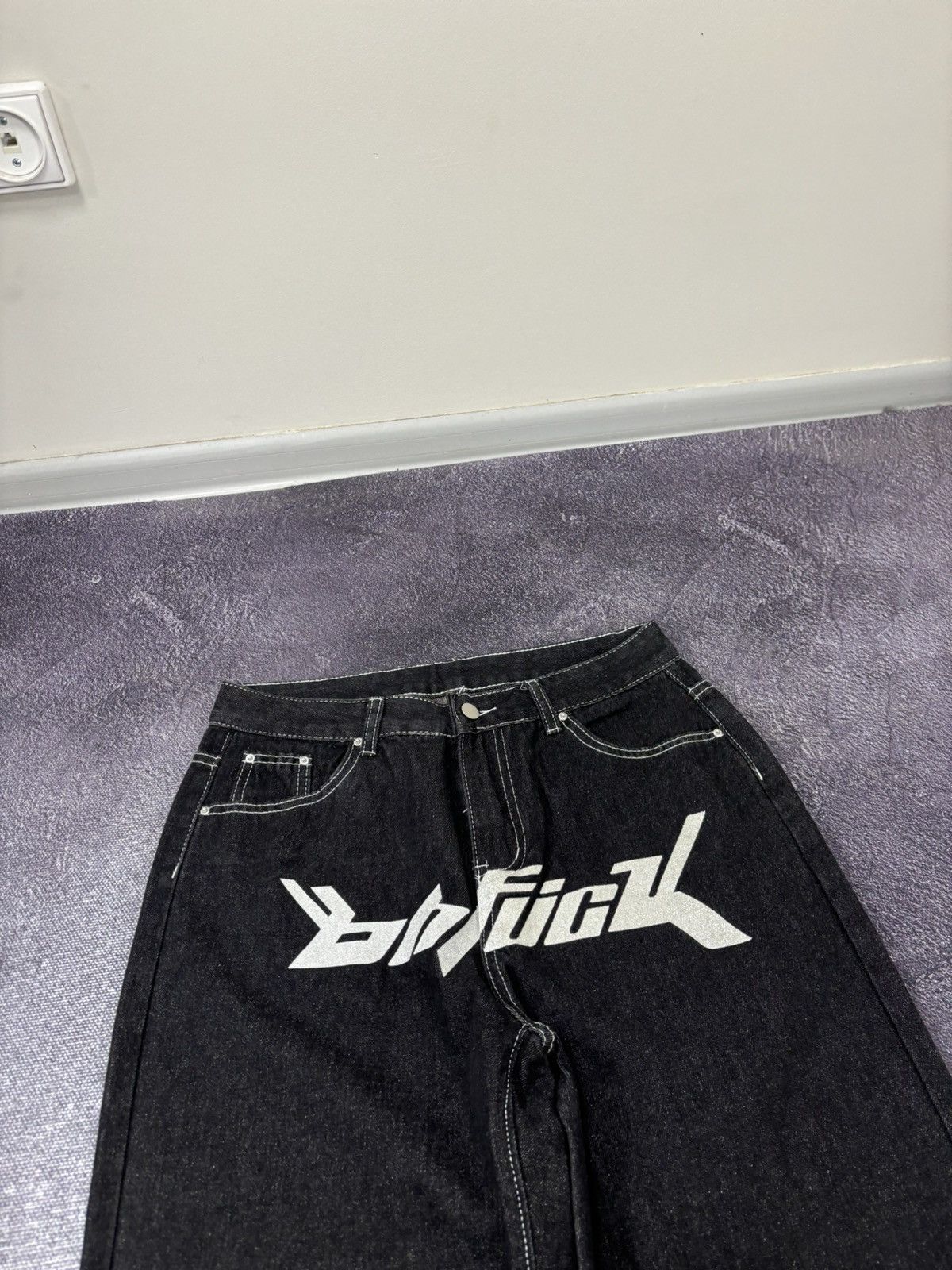 Vintage Vintage Skategang Fuck Hip Hop Y2K Black Rap Baggy Jeans Size US 30 / EU 46 - 6 Thumbnail