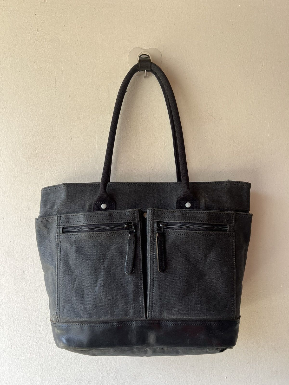 Porter Porter Yoshida Distress Faded Waxed Canvas Leather Tote Bag Size ONE SIZE - 8 Thumbnail