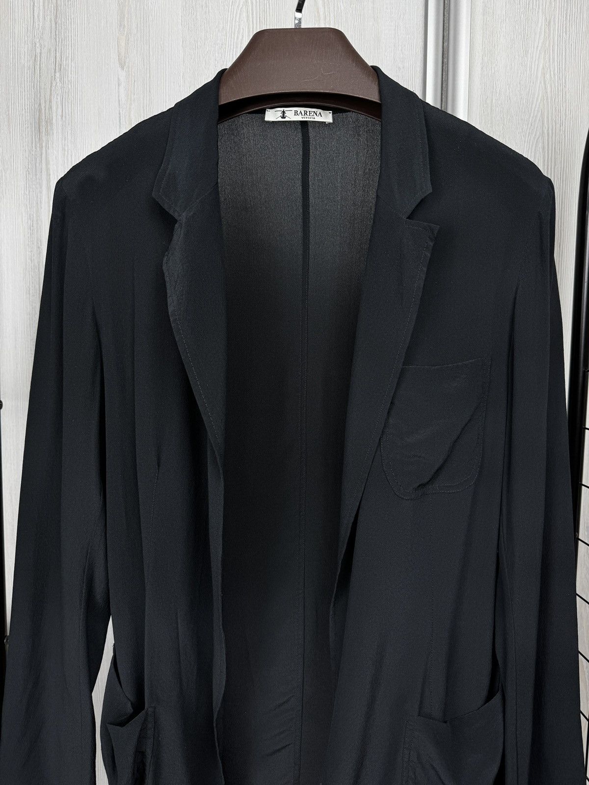 Barena Venezia Barena Venezia Black Silk buttonless blazer size 46 Size 36R - 3 Thumbnail