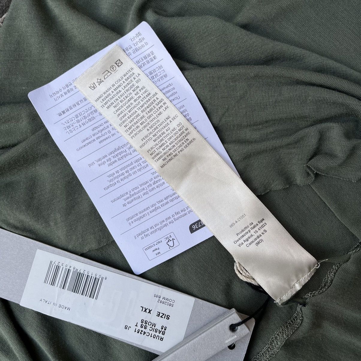 Rick Owens BNWT Rick Owens S/S2023 “EDFU” Basic Short Sleeve Tee “Moss” Size US XXL / EU 58 / 5 - 13 Thumbnail