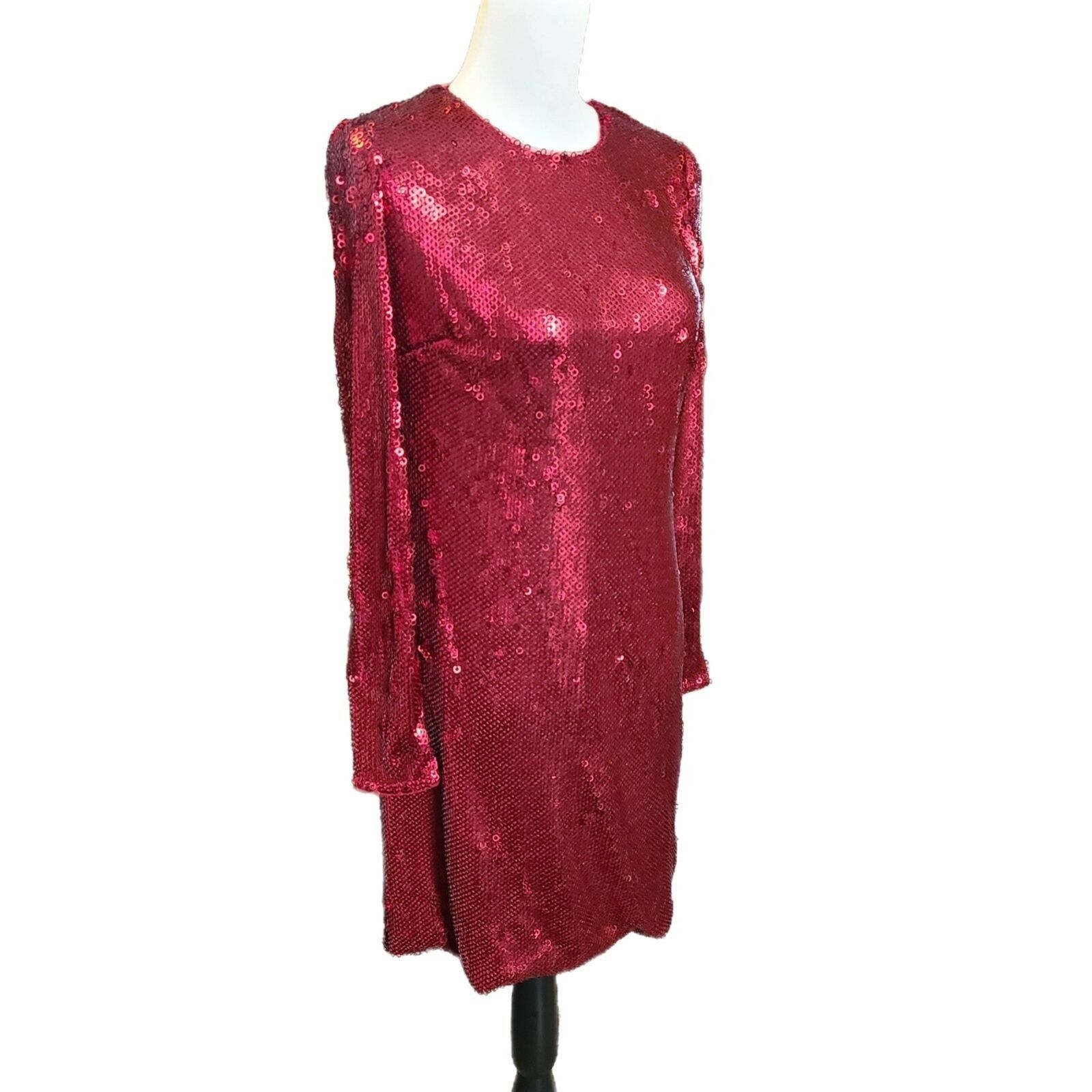 Monique Lhuillier Monique Lhuillier NWT $550 Red Sequin Mini Dress, Size 10 Size L / US 10 / IT 46 - 5 Thumbnail